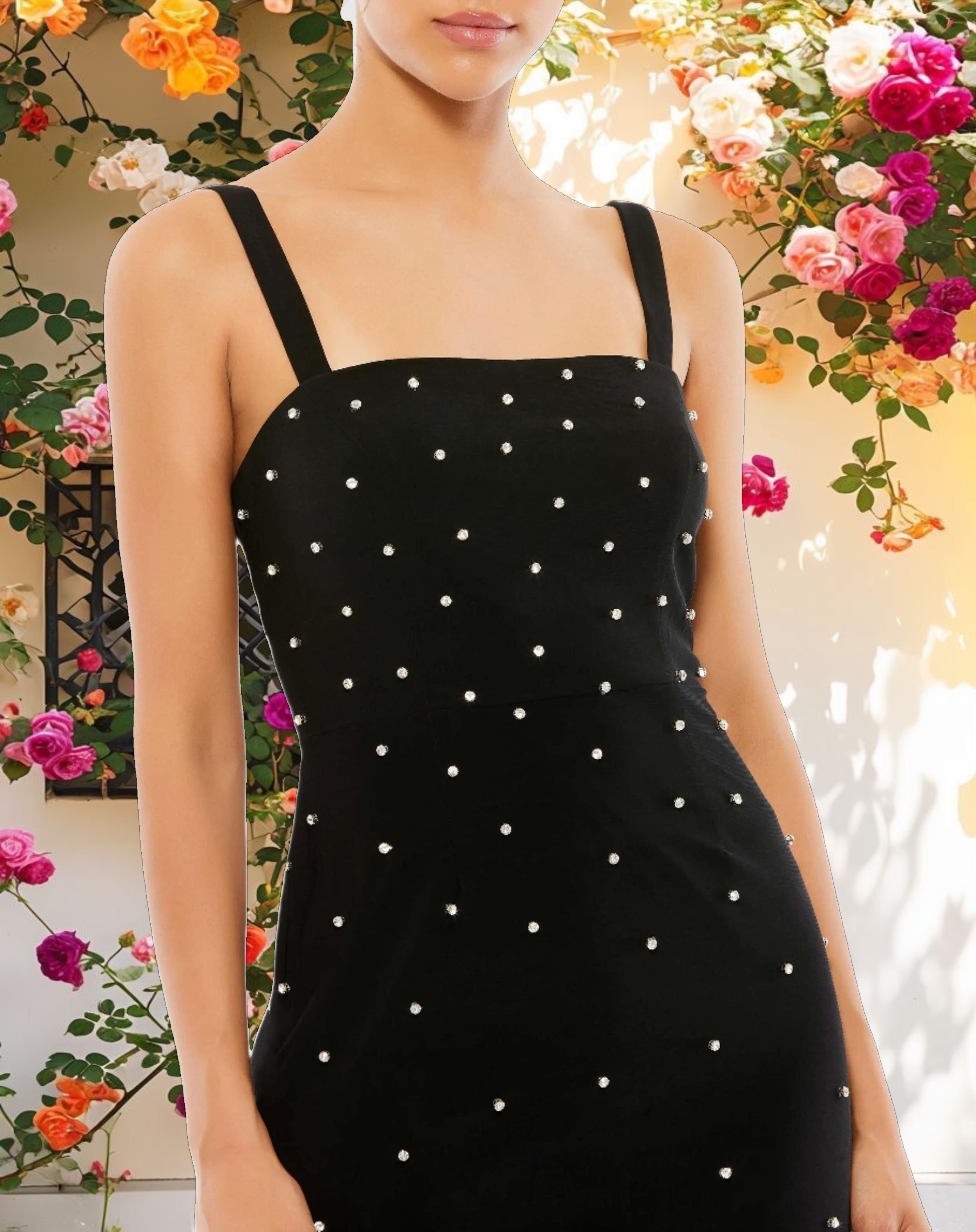Studded Open Back Mini Dress
