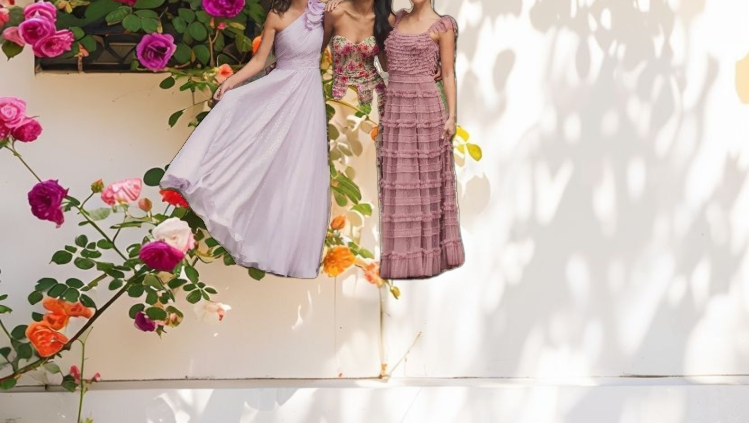 Purple Polka Dot Ruffled One Shoulder Gown