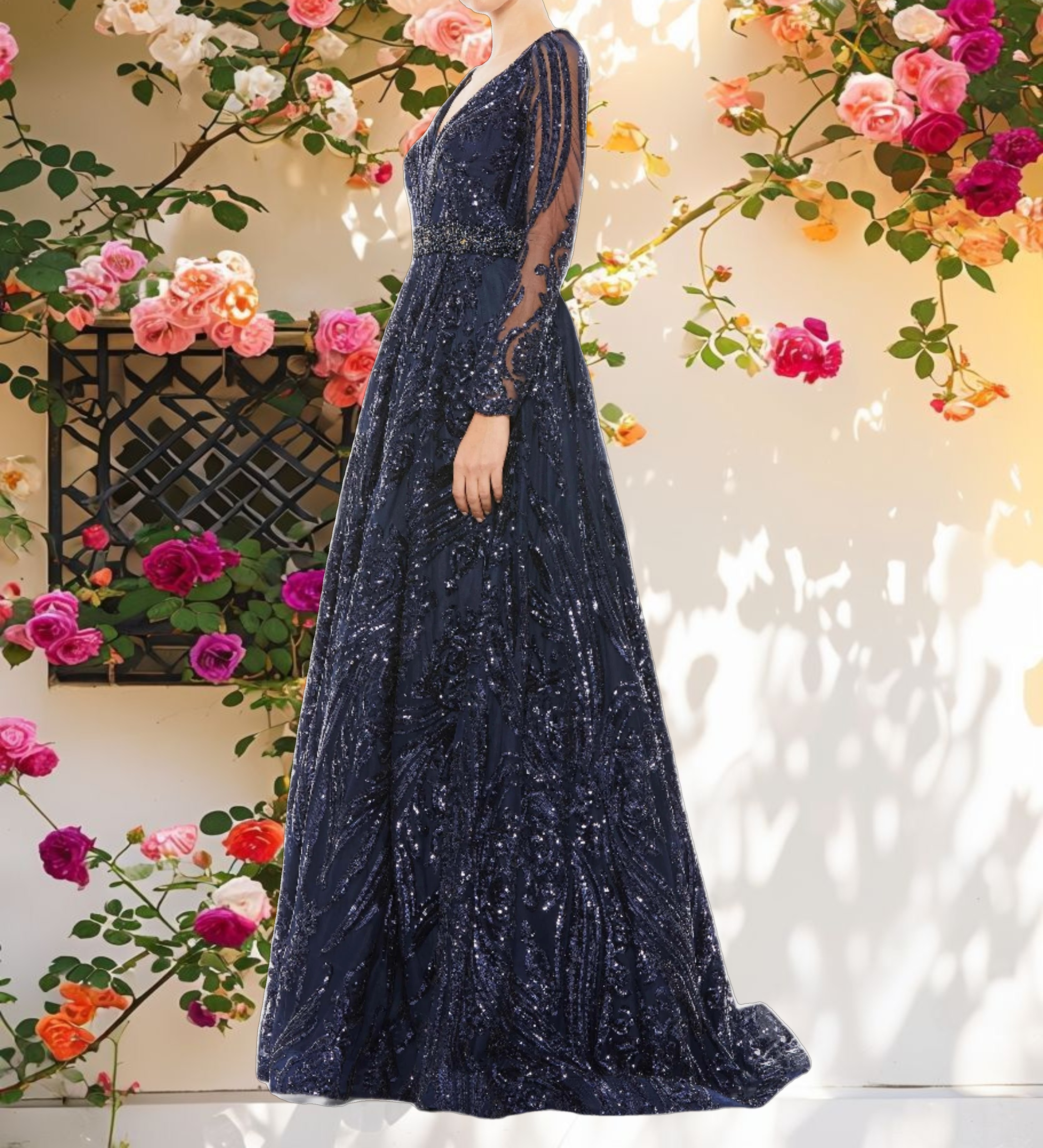 Embellished Evening Gown