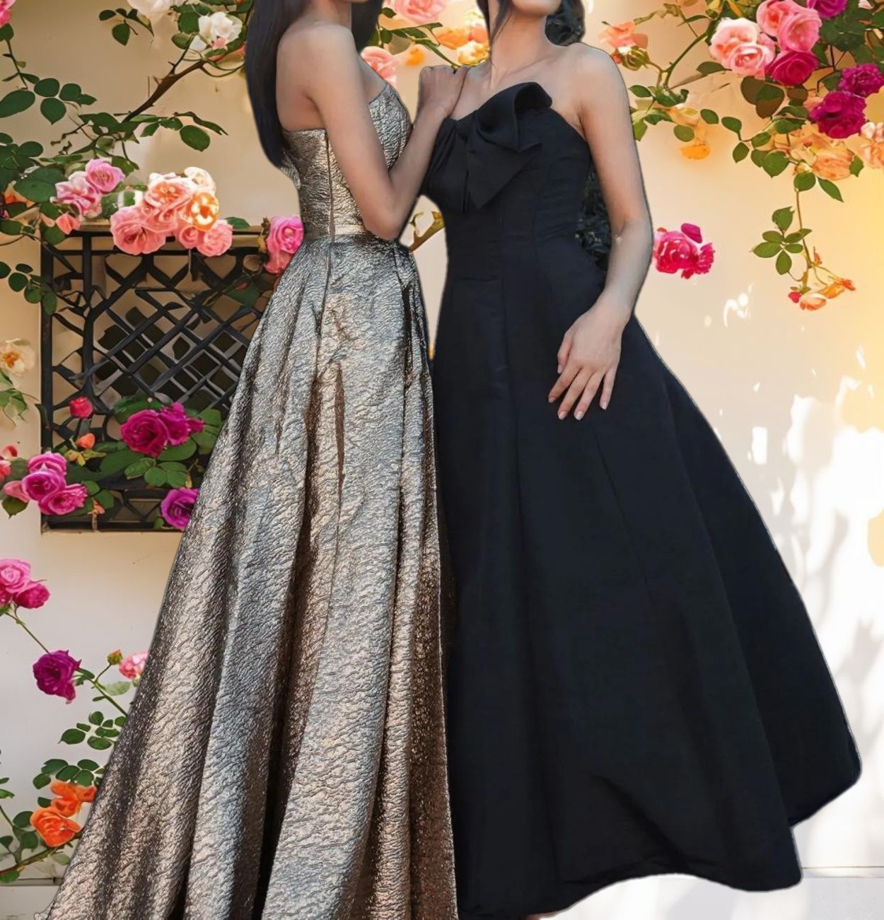 Gold One Shoulder Metallic Ballgown