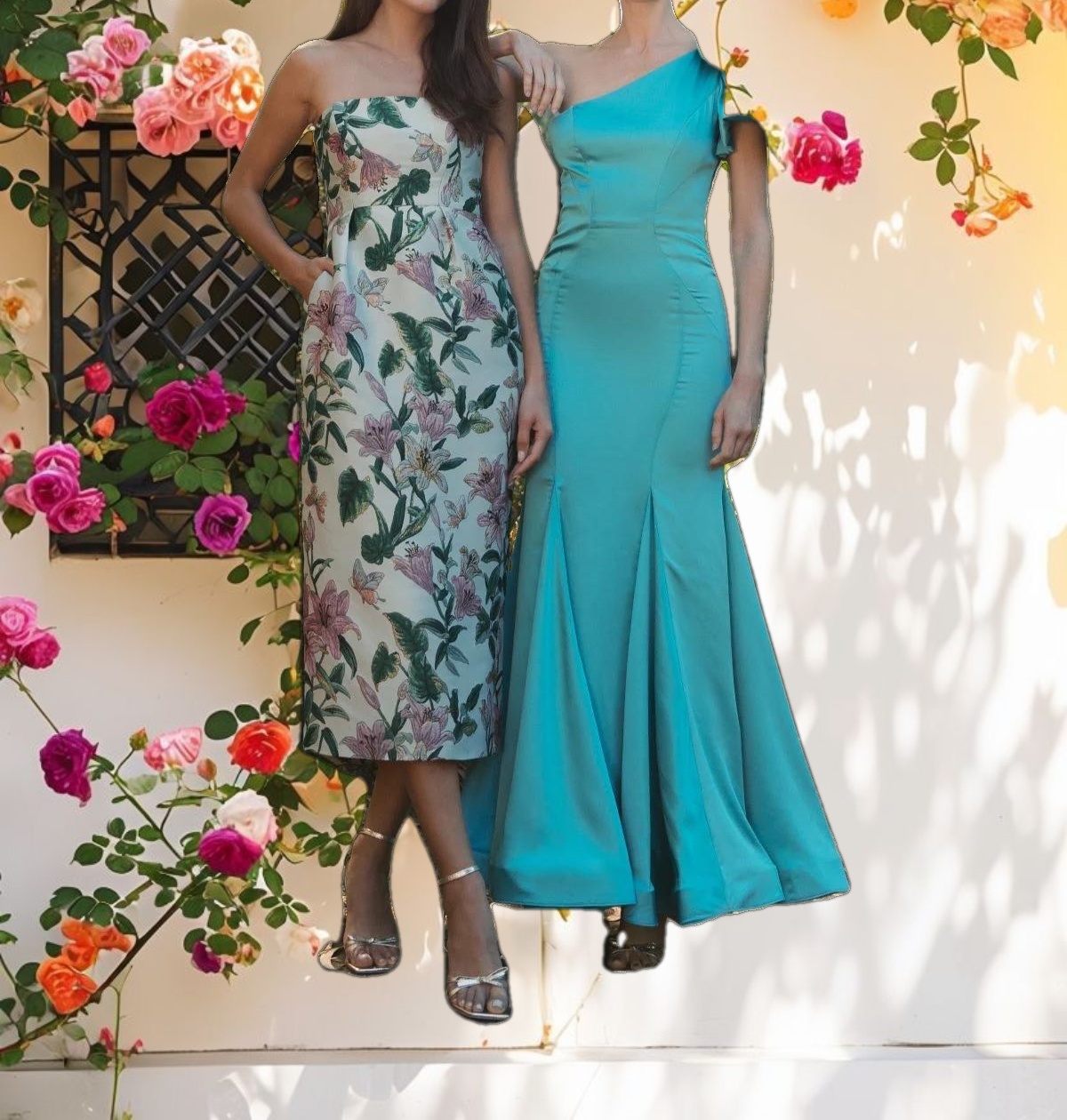 One Shoulder Bustier Satin Gown