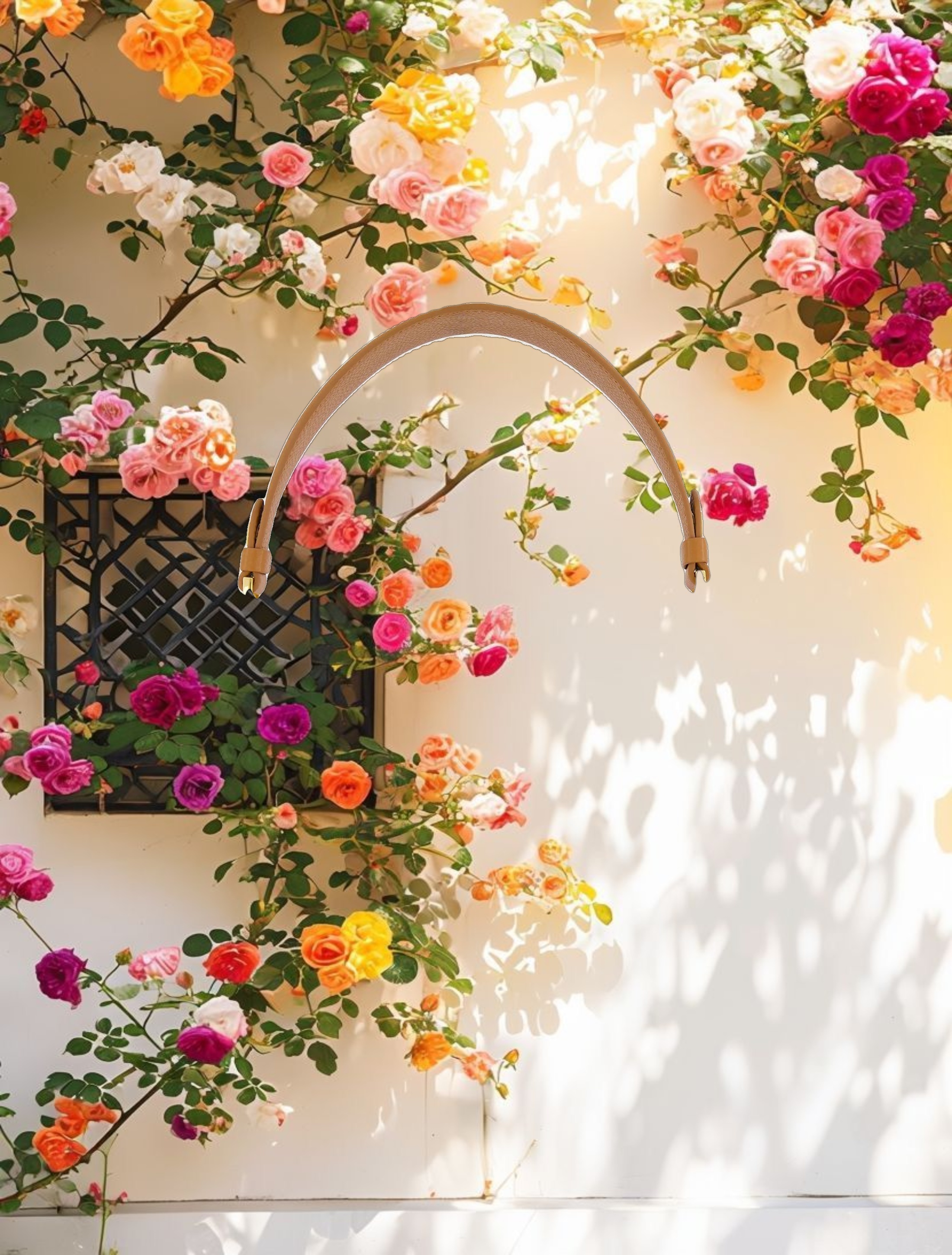 Grain Leather Saddle Bag With Gold Hardware