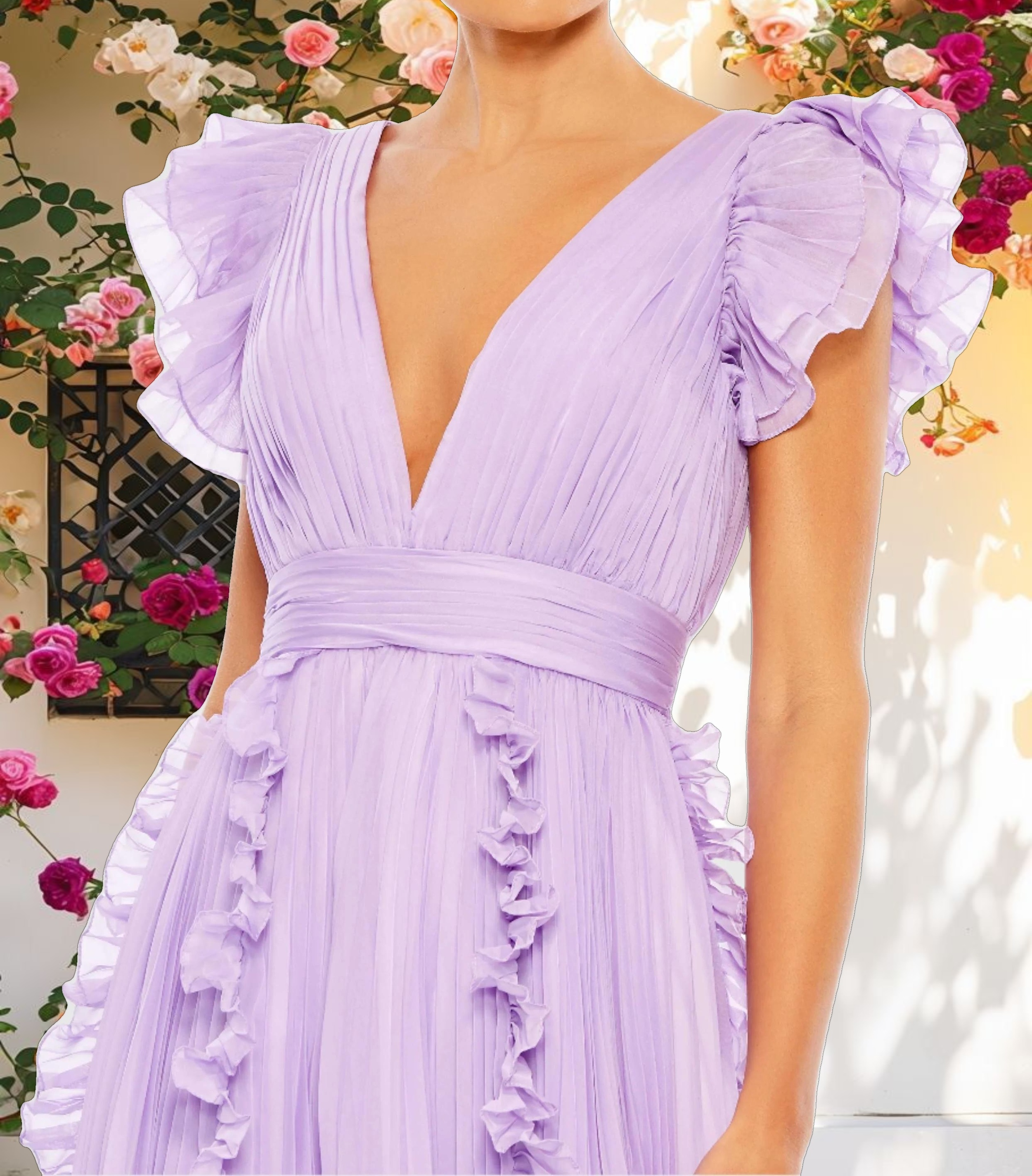 Pink Fluffy Sleeveless Flowy A Line Dress