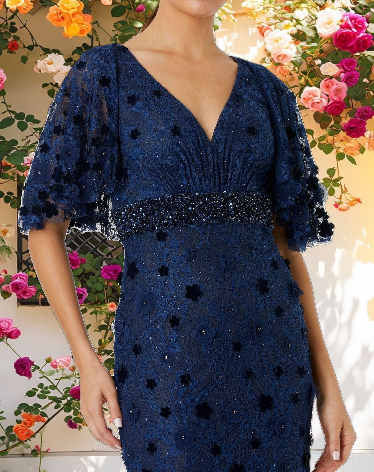 Floral Embellished Lace Gown