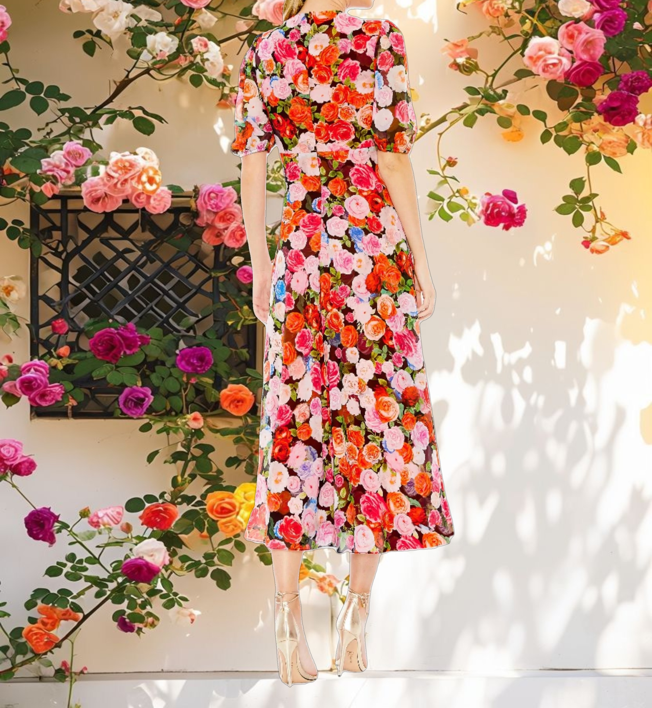 Floral-printed Midi Dress