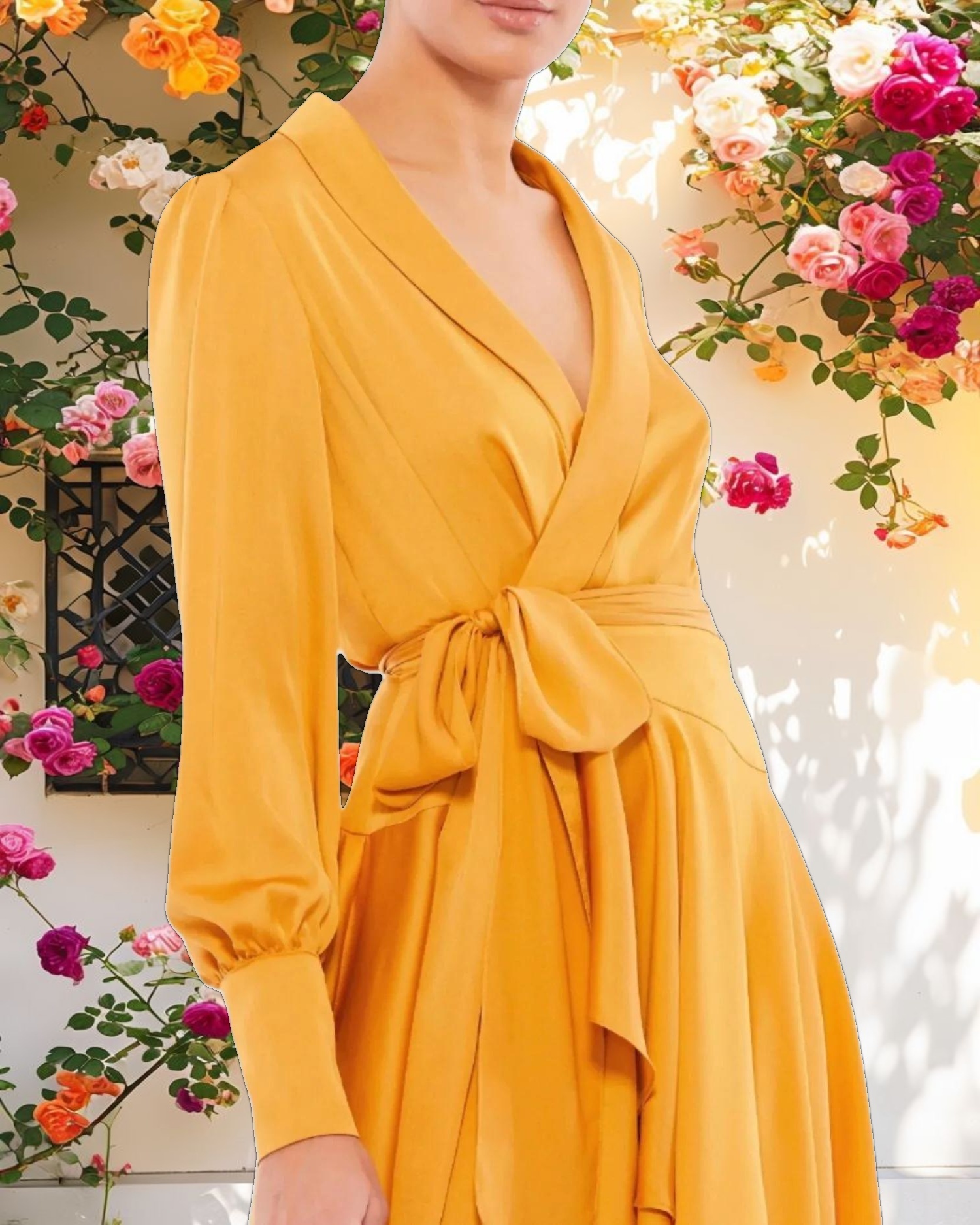 Chic Long-Sleeved Wrap Dress