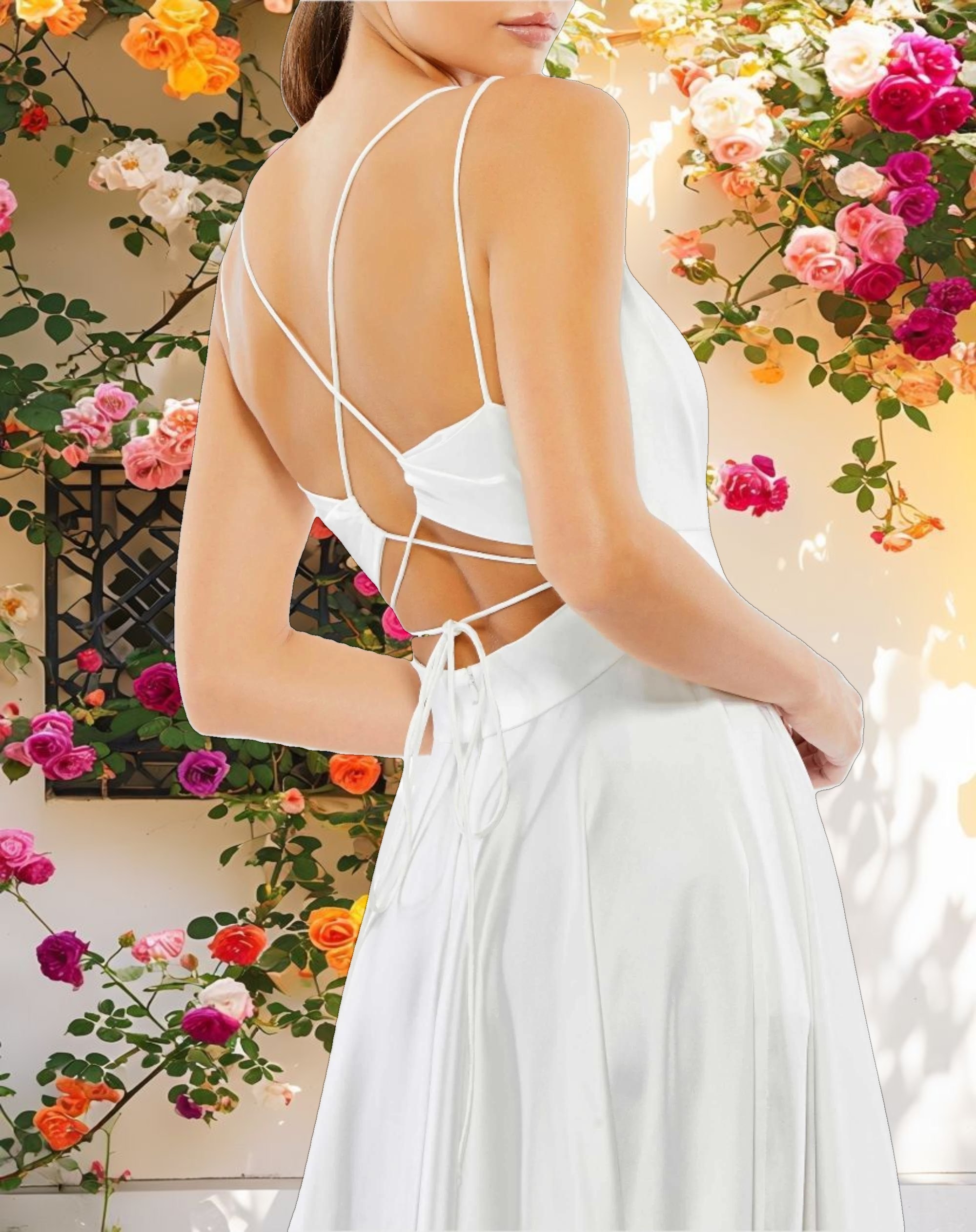 Satin Strappy Back Gown
