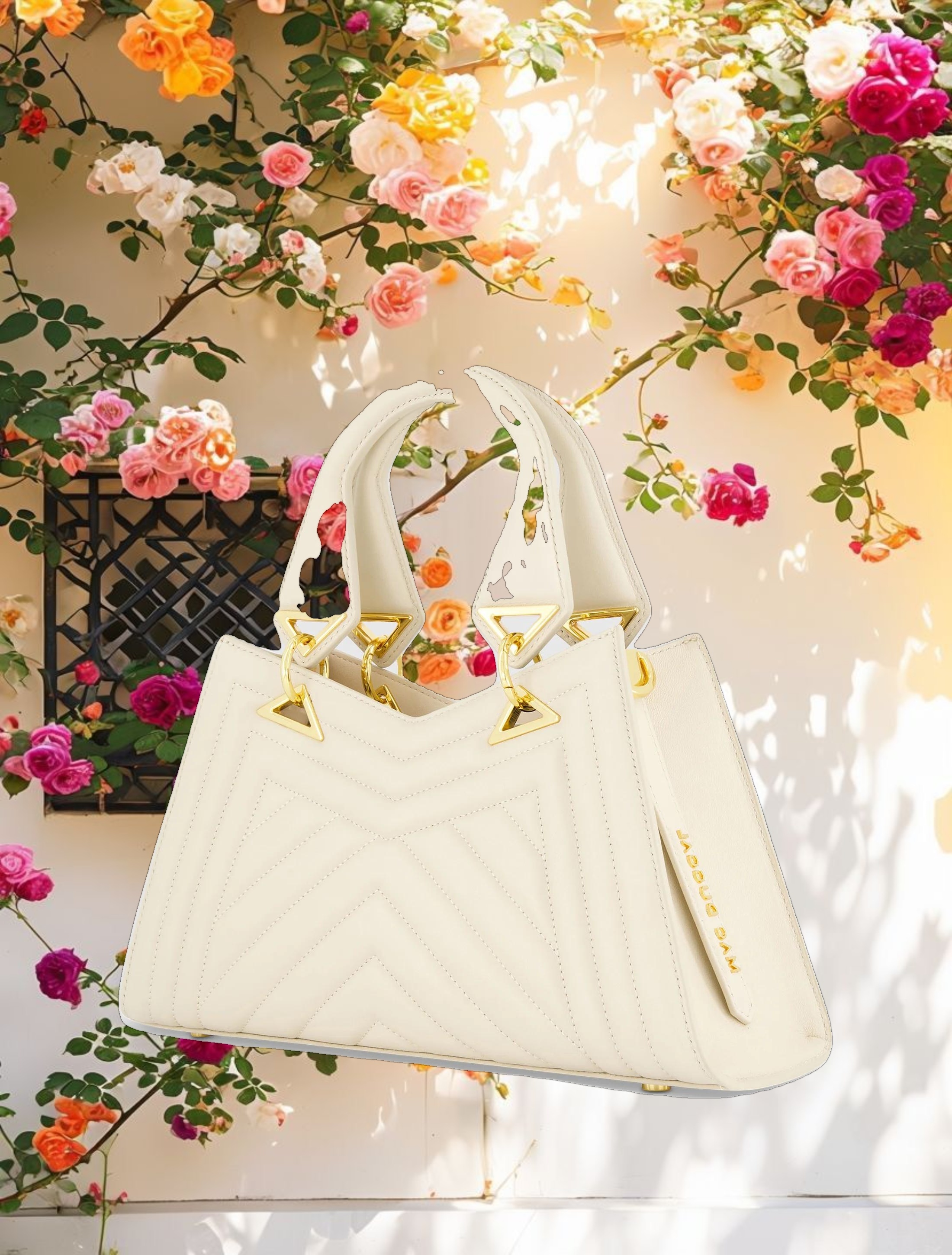 Quilted Napa Leather Angular Handbag