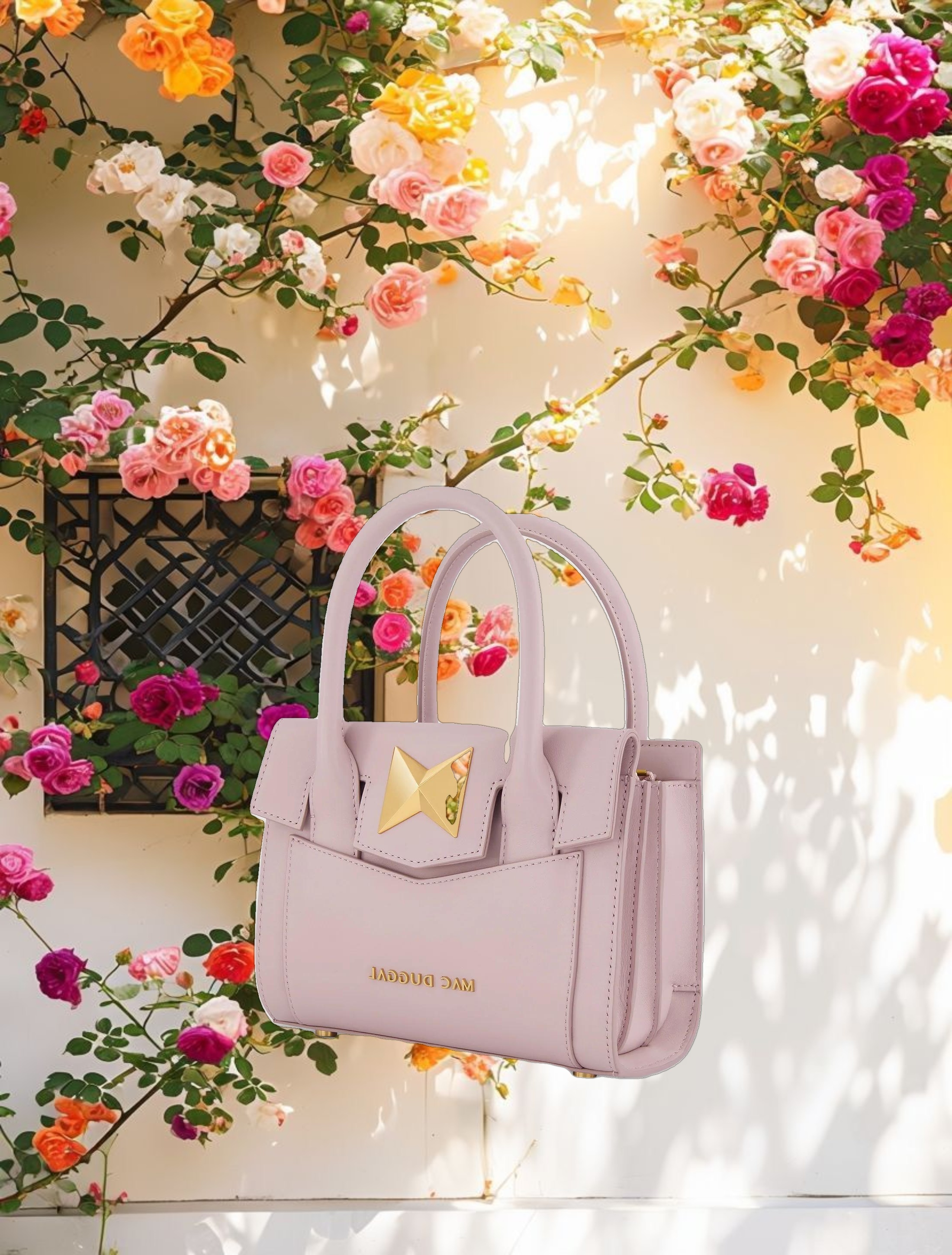 Small Leather Tote Bag With Gold Hardware