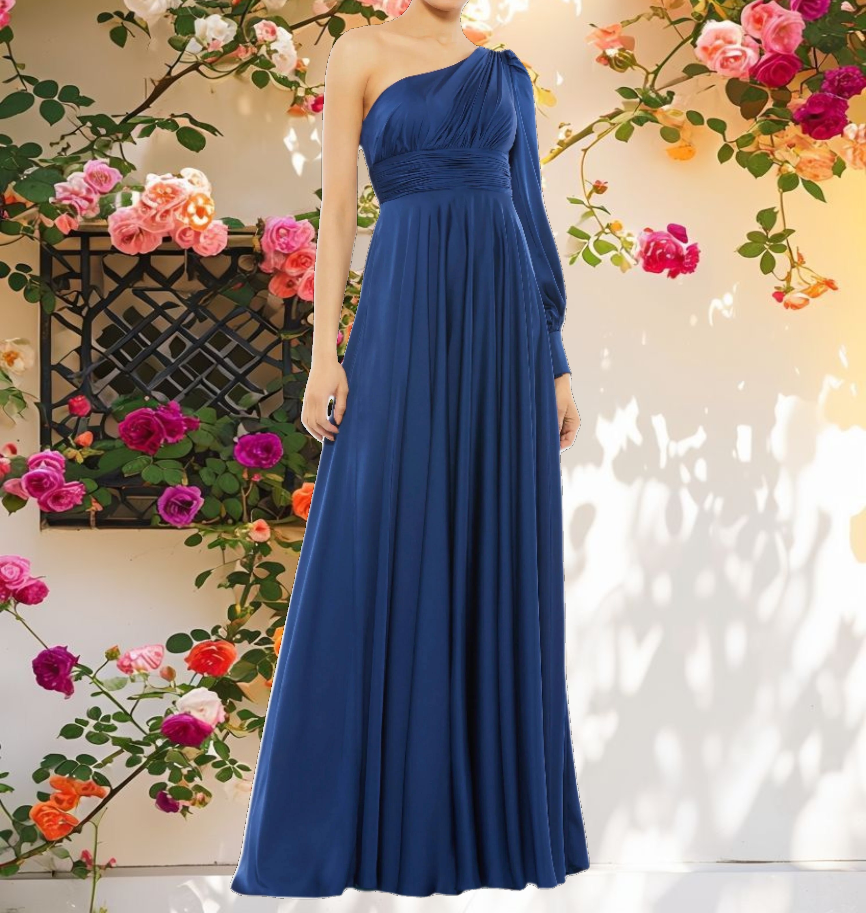 Flowy Bishop Sleeve Gown