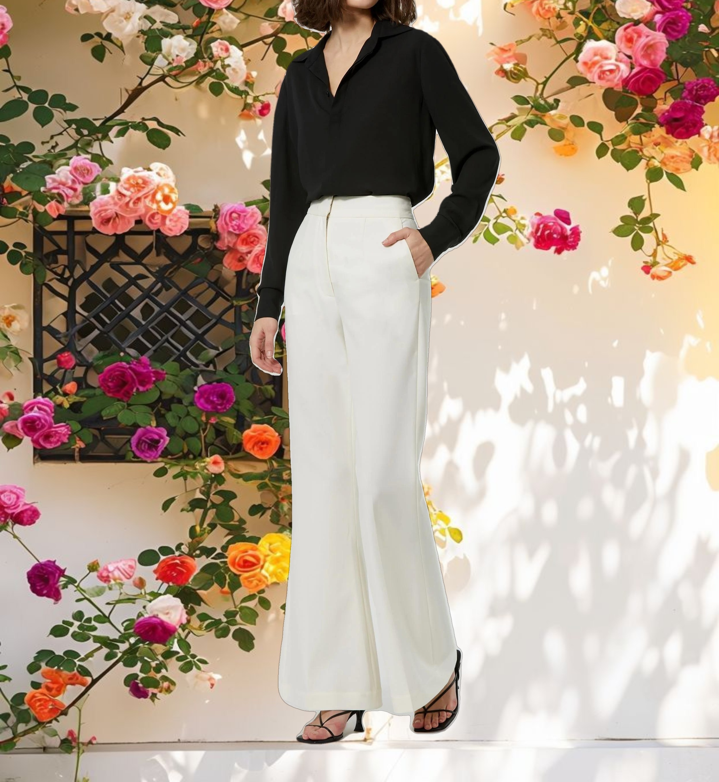 Bentley Long Sleeve Button Up Georgette Blouse