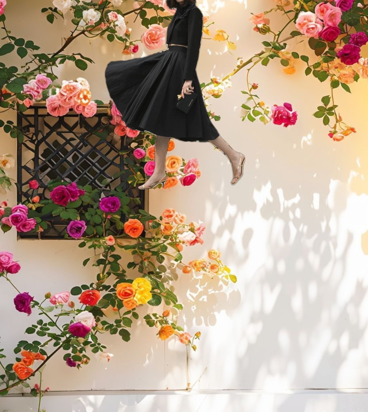 The Bubbly Faille High Waisted Midi Full Circle Skirt