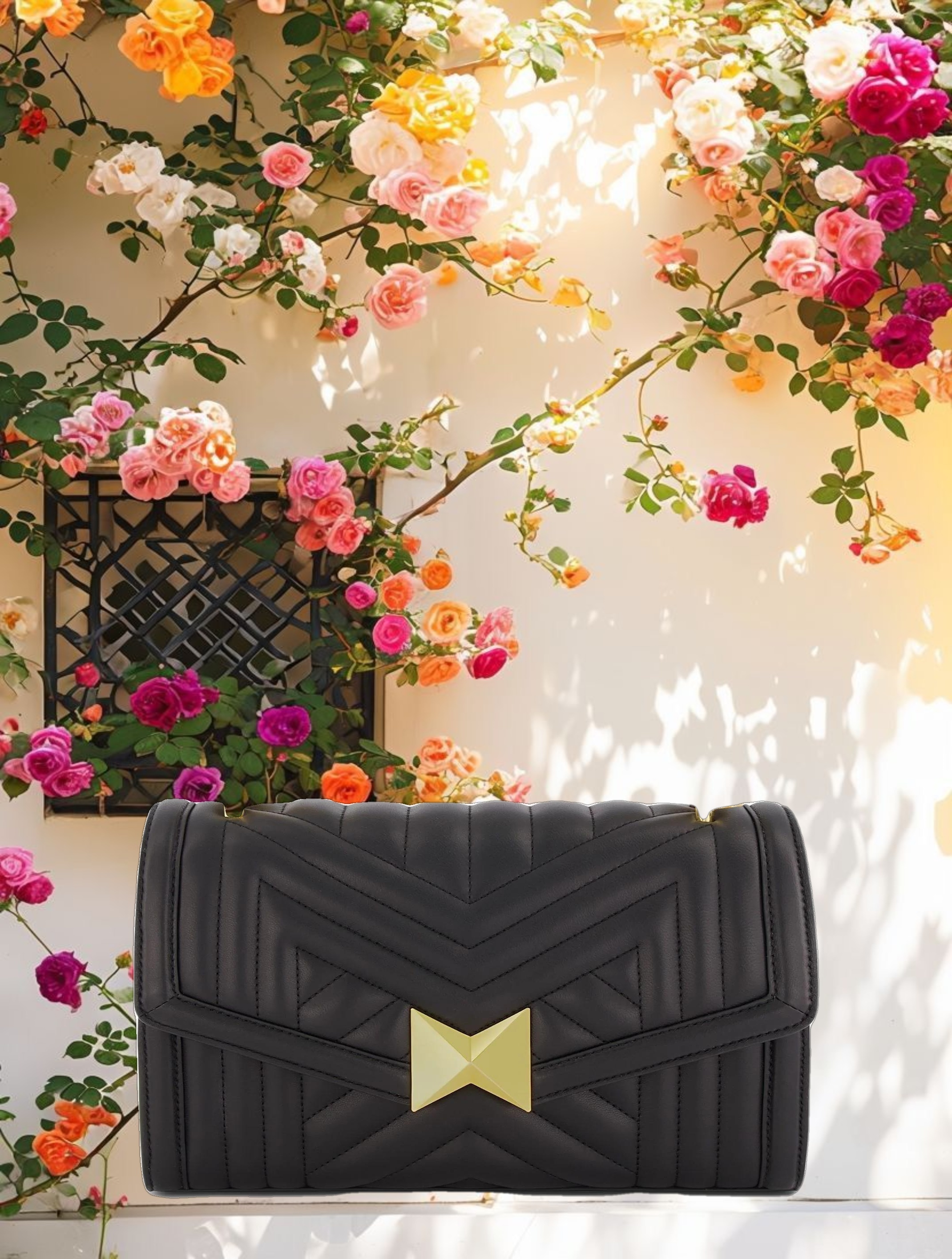 Quilted Leather Handbag With Chain