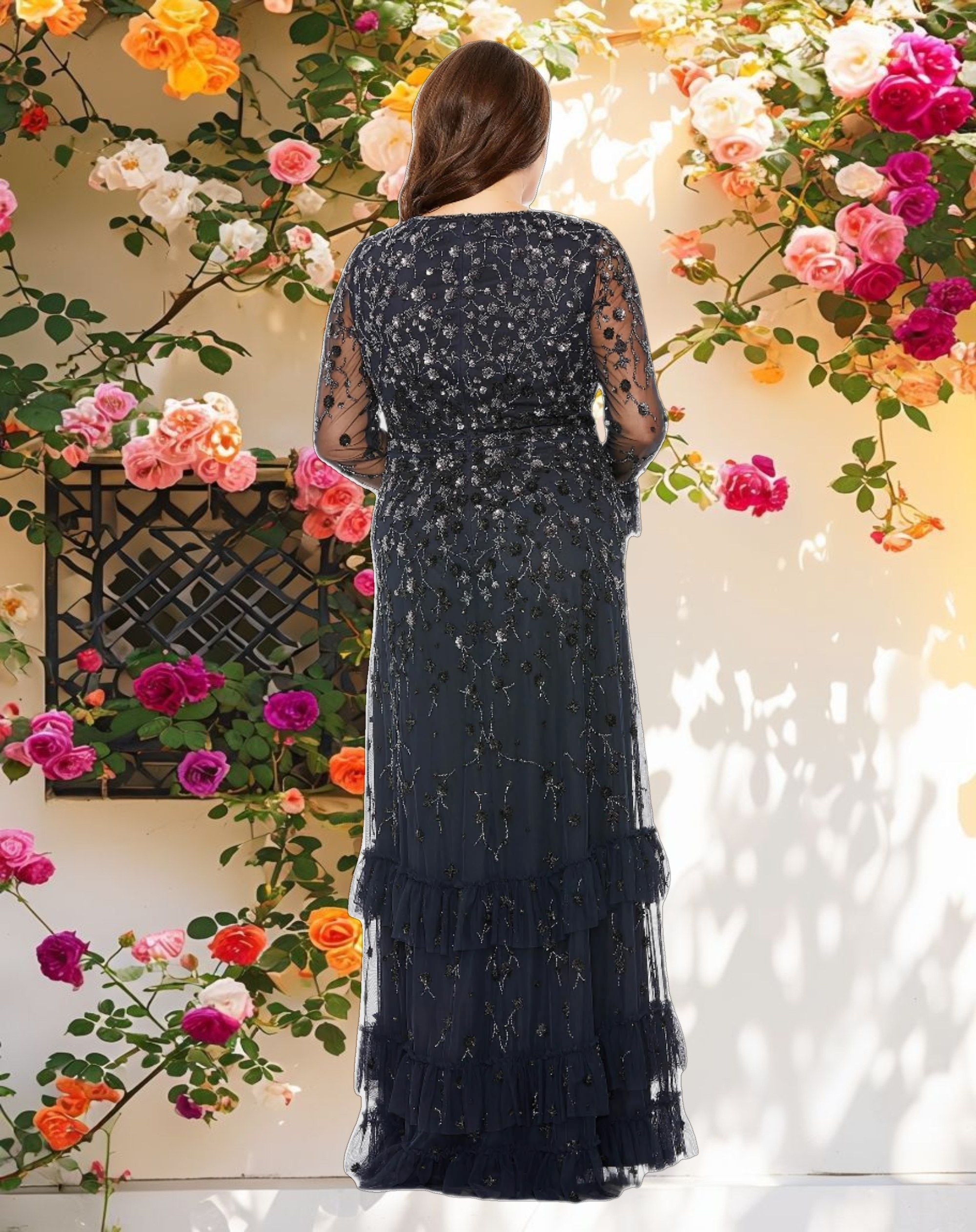 Elegant Flutter Sleeve Gown