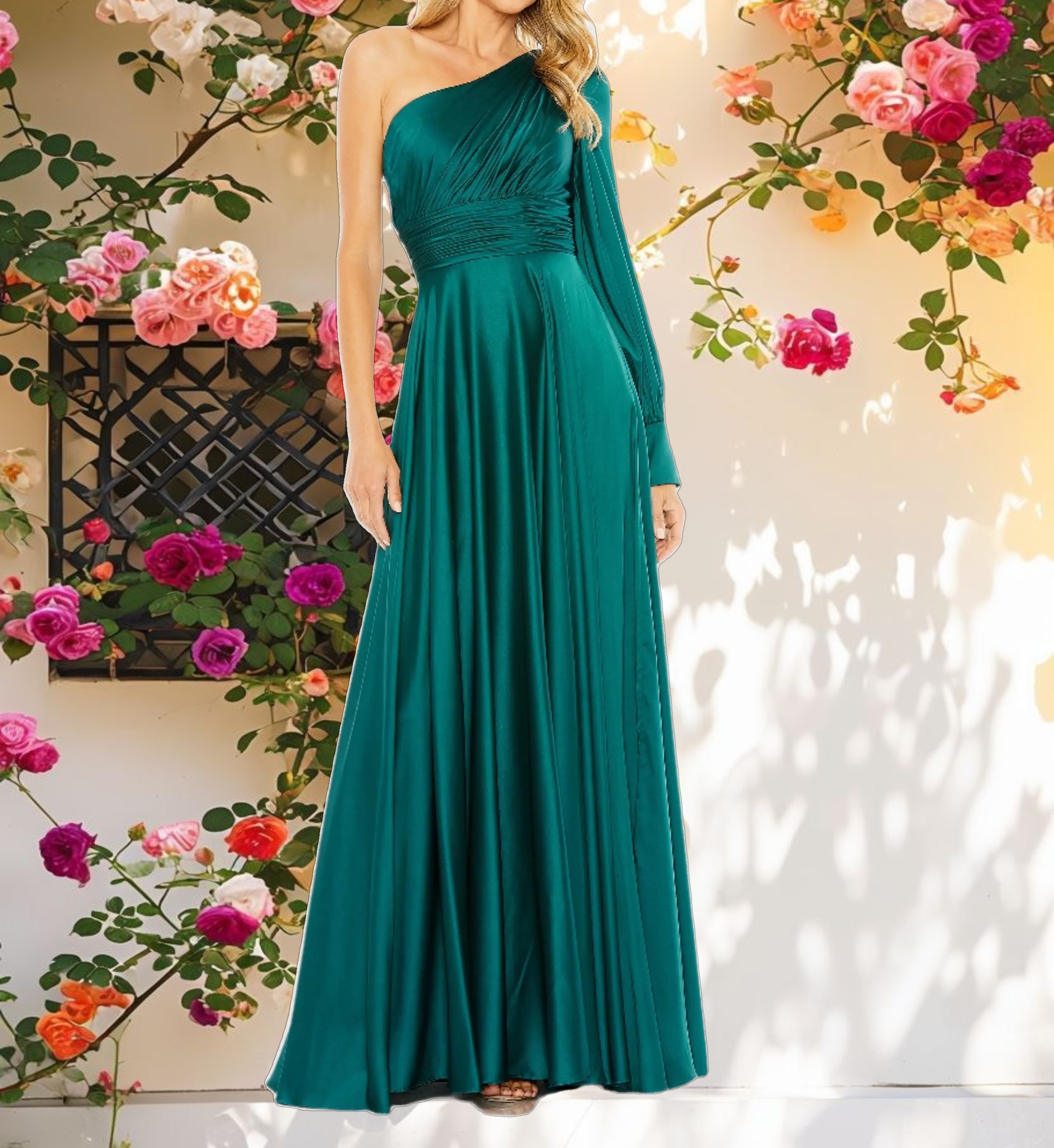 Flowy Bishop Sleeve Gown