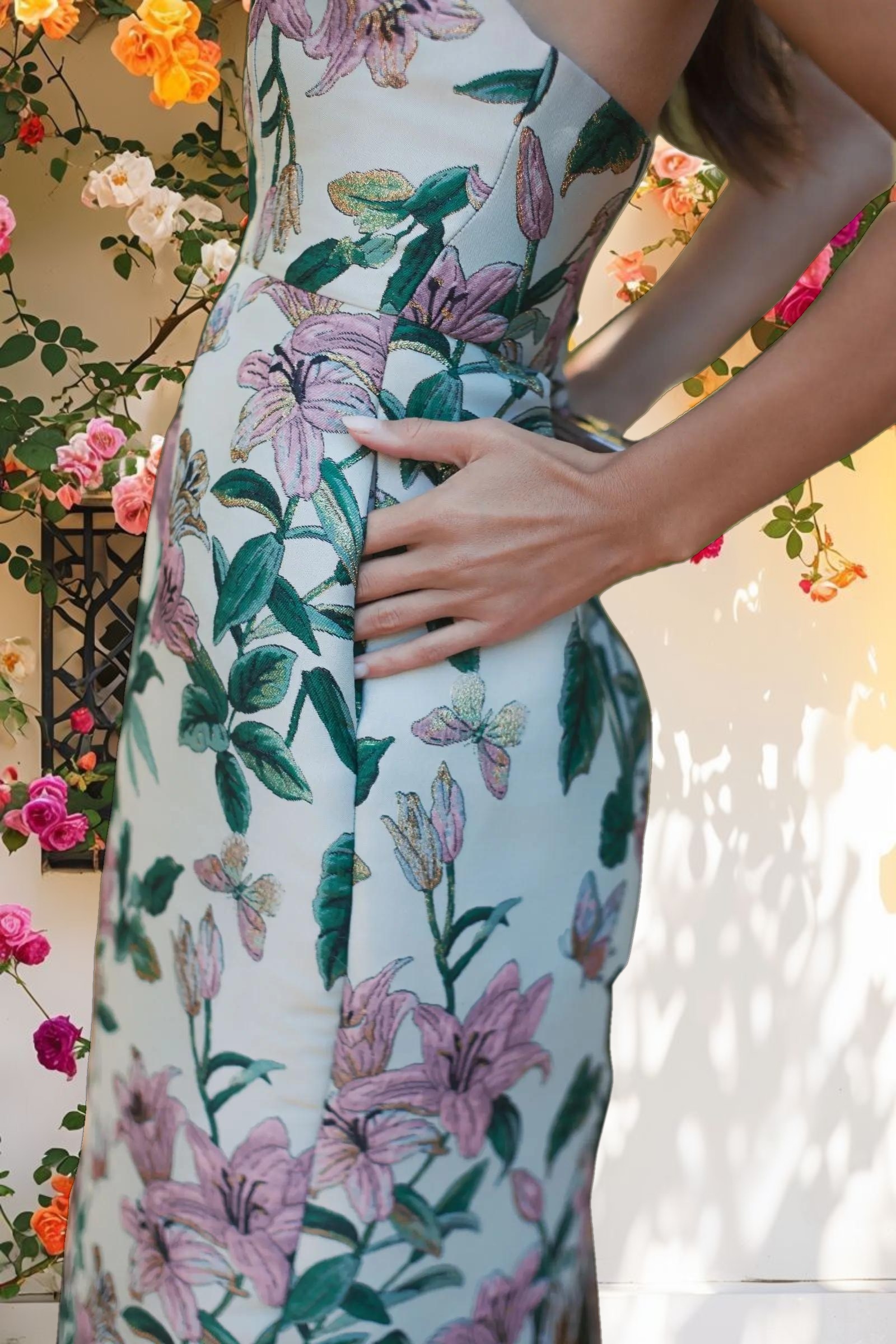 Multicolor Floral Print Midi Dress