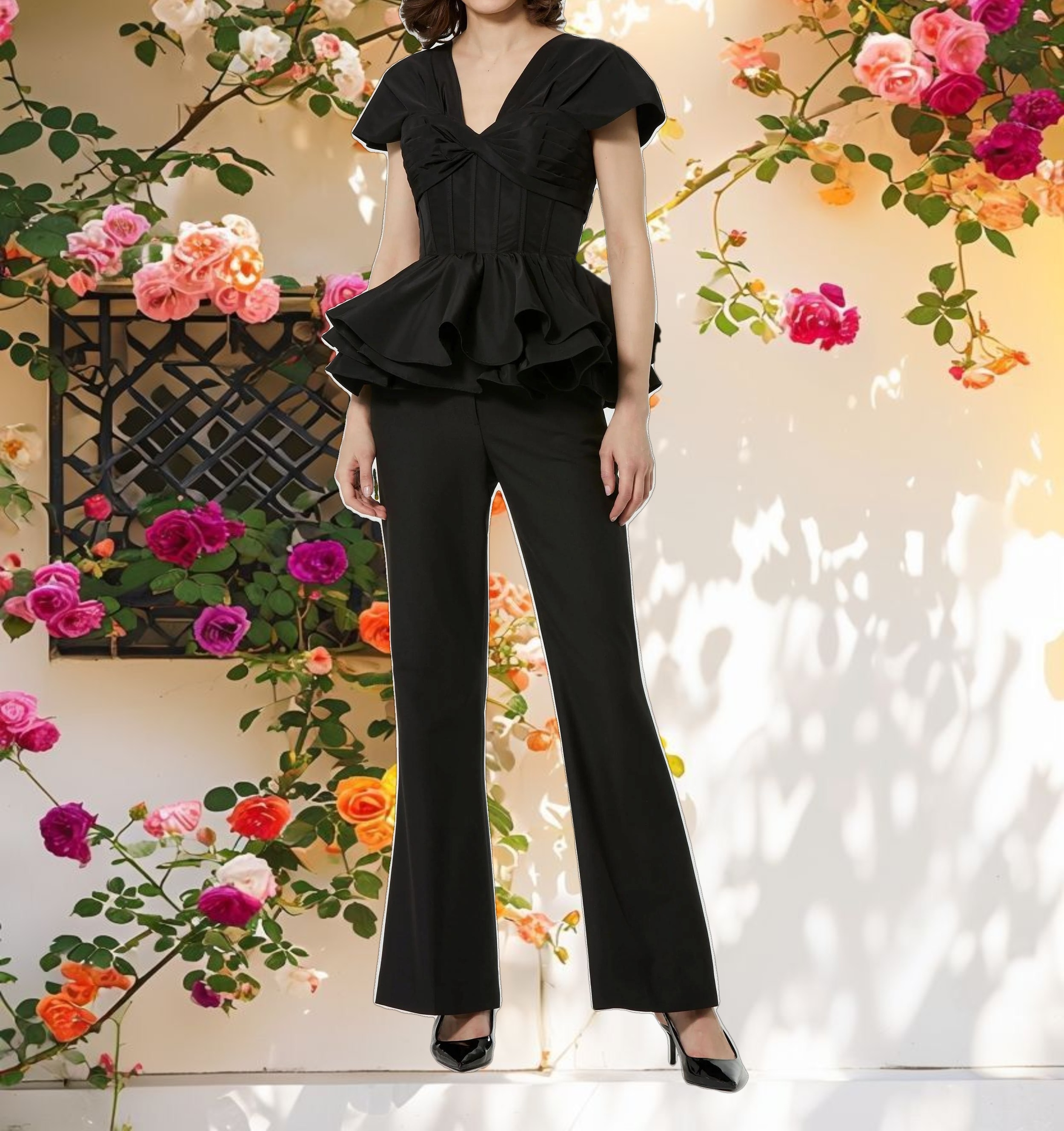 Twist Bustier Peplum Top