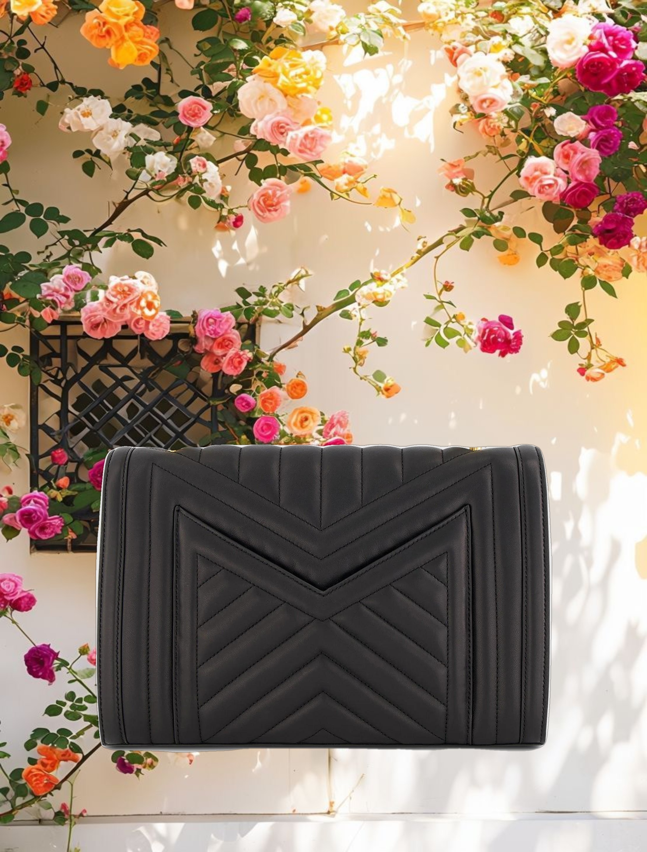 Quilted Napa Leather Handbag With Gold Hardware