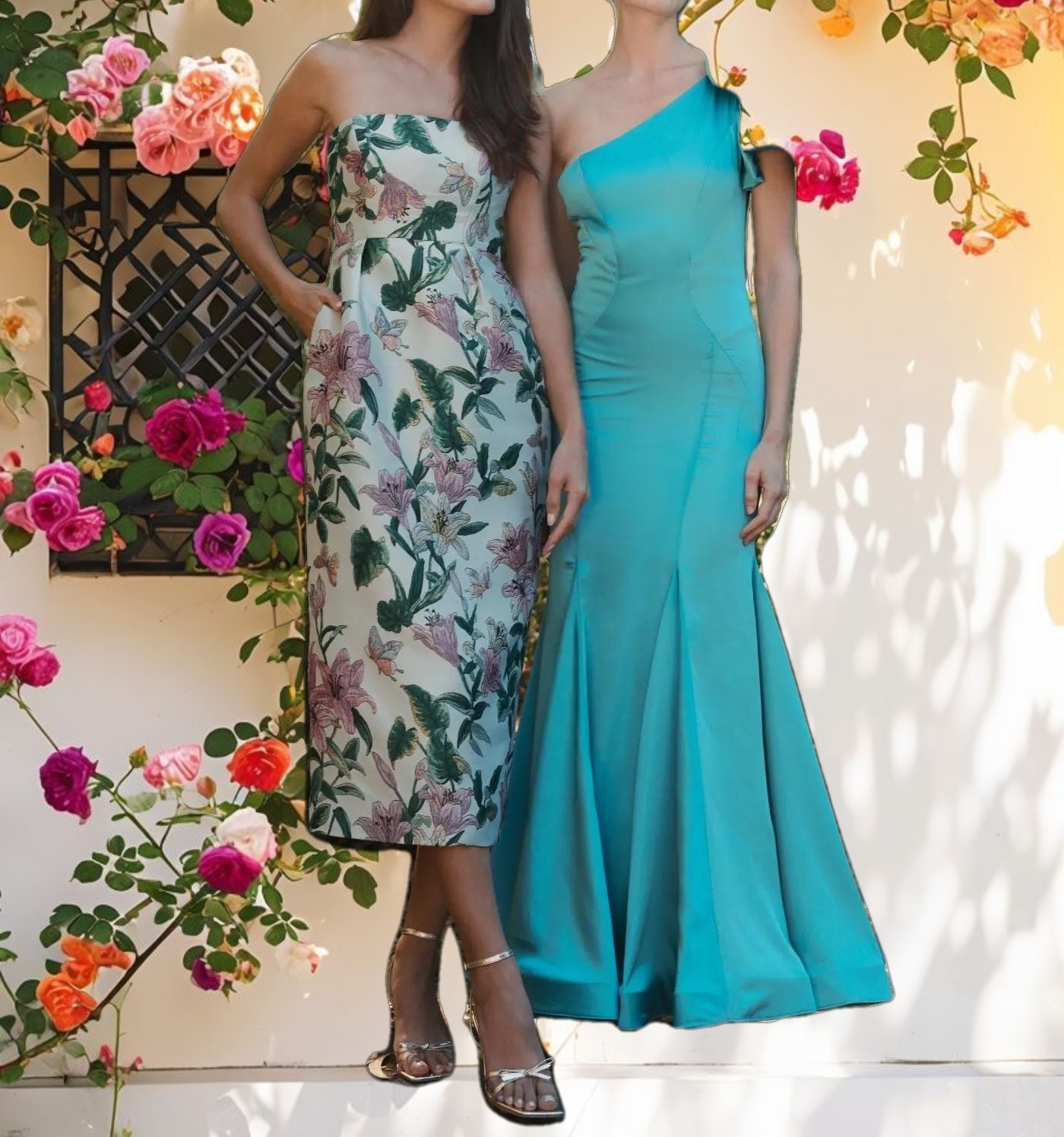 Multicolor Floral Print Midi Dress