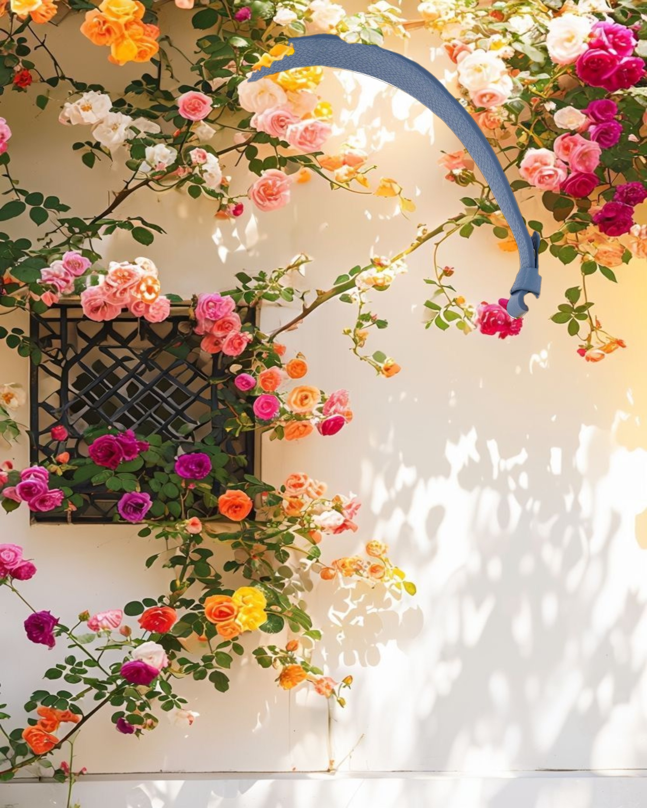 Grain Leather Saddle Bag With Gold Hardware