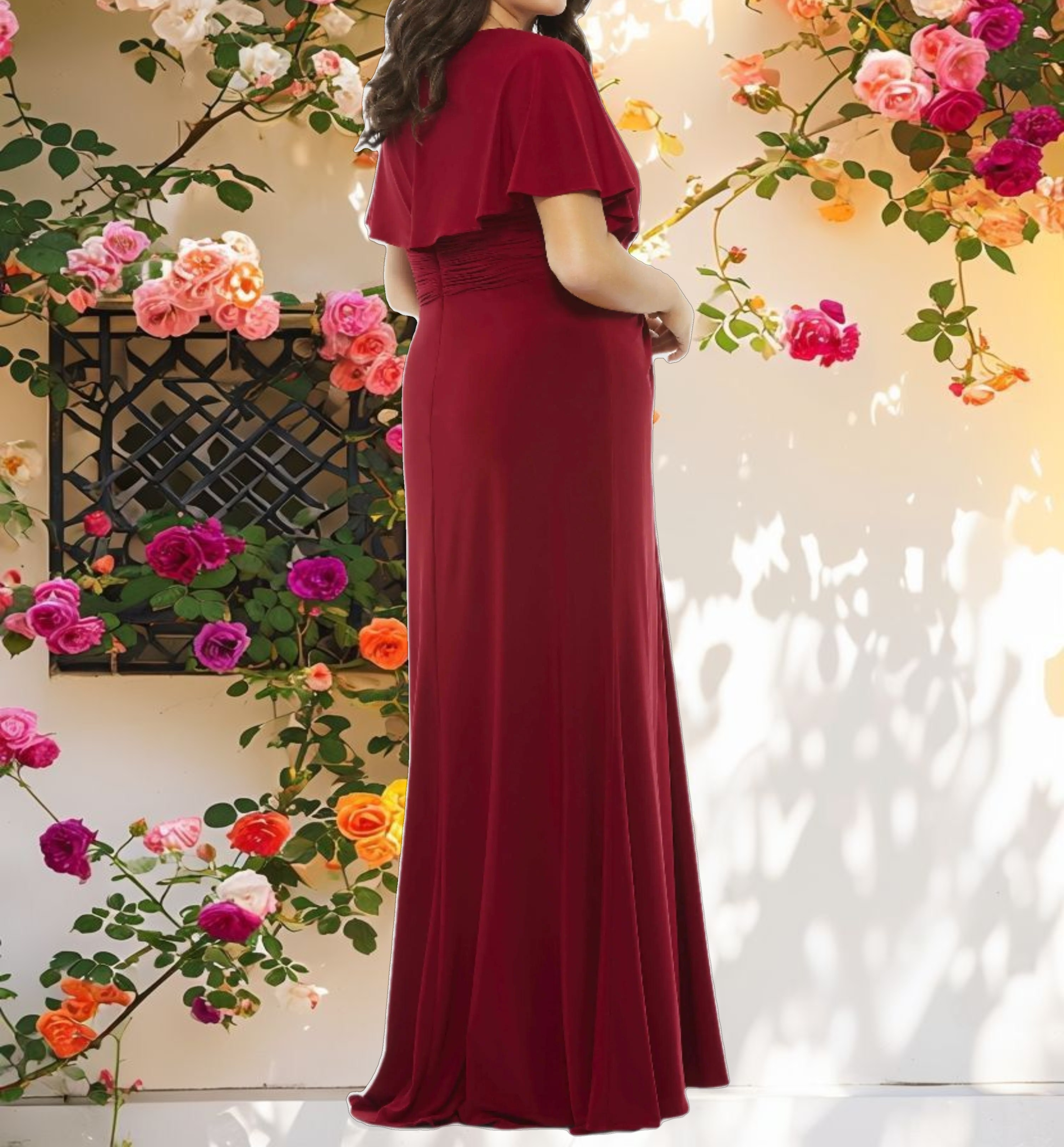 Twist Waist Jersey Gown (Plus)