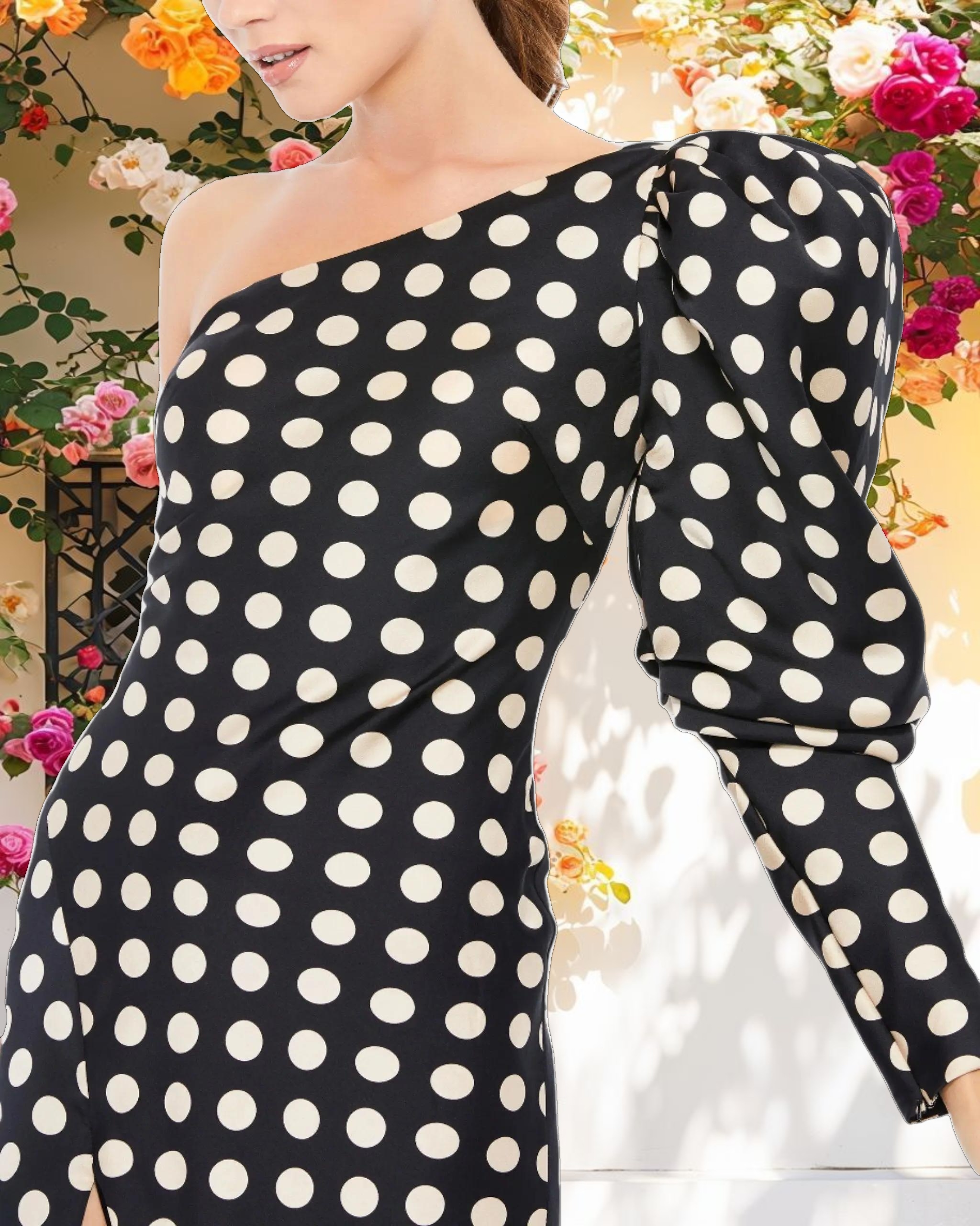 Polka Dot Sheath Gown