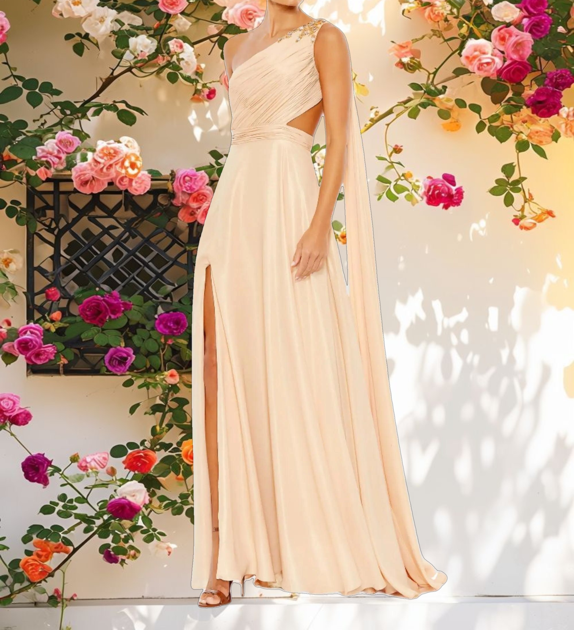 Flowy Open Back Gown