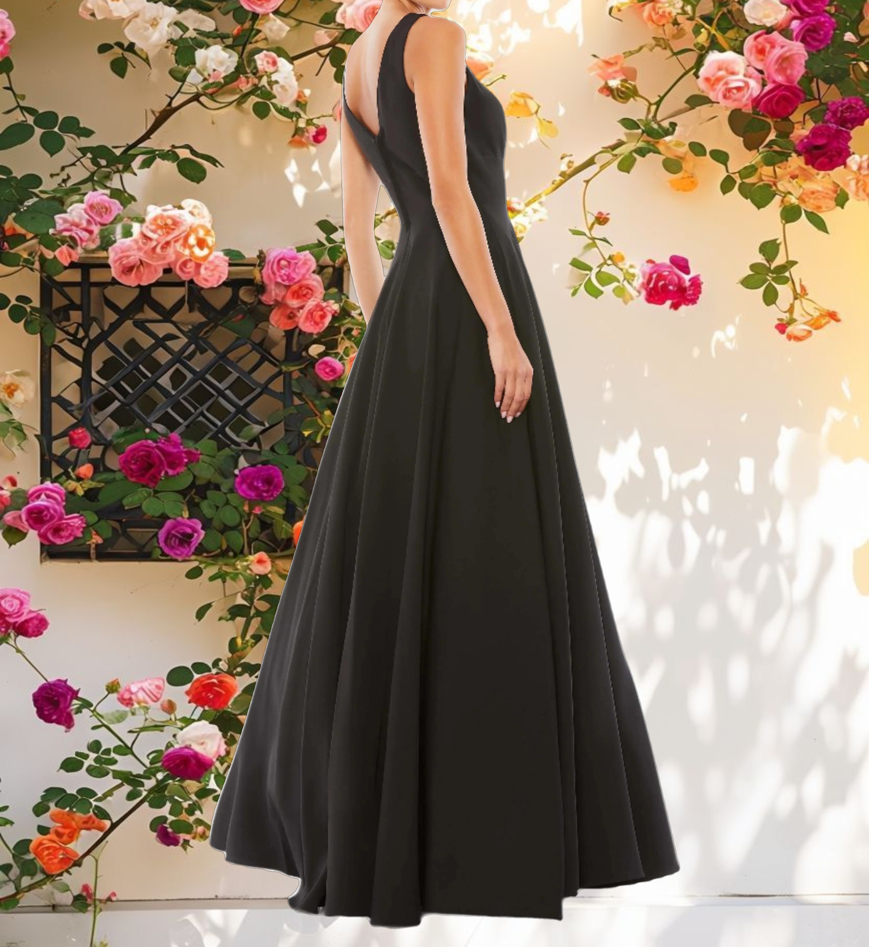 Classic Sleeveless A Line Gown with Pockets