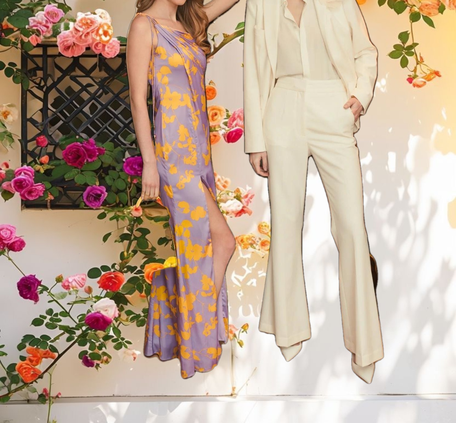 Ivory Classic Crepe Flared Trouser Pant