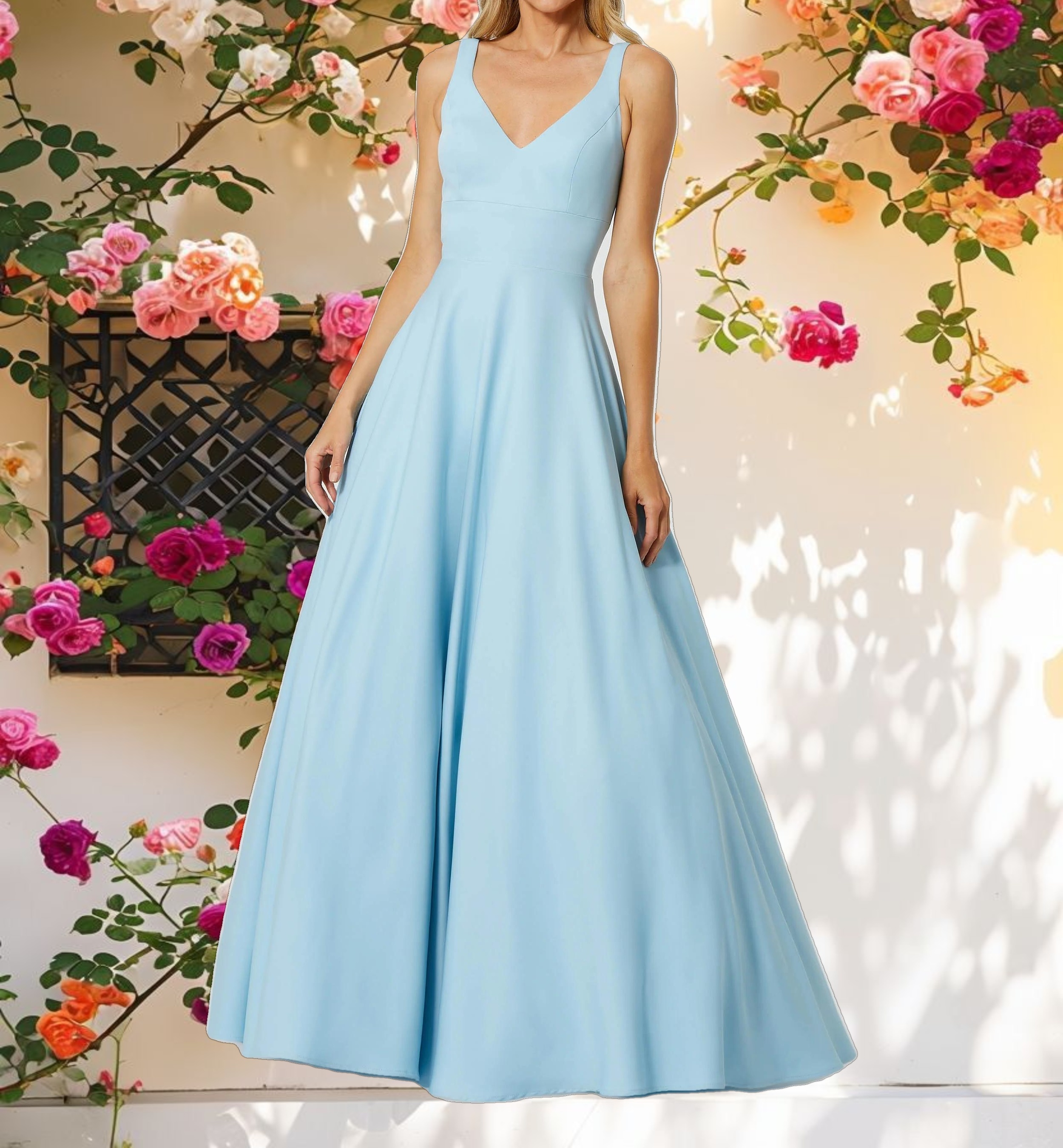 Classic Sleeveless A Line Ballgown with Pockets