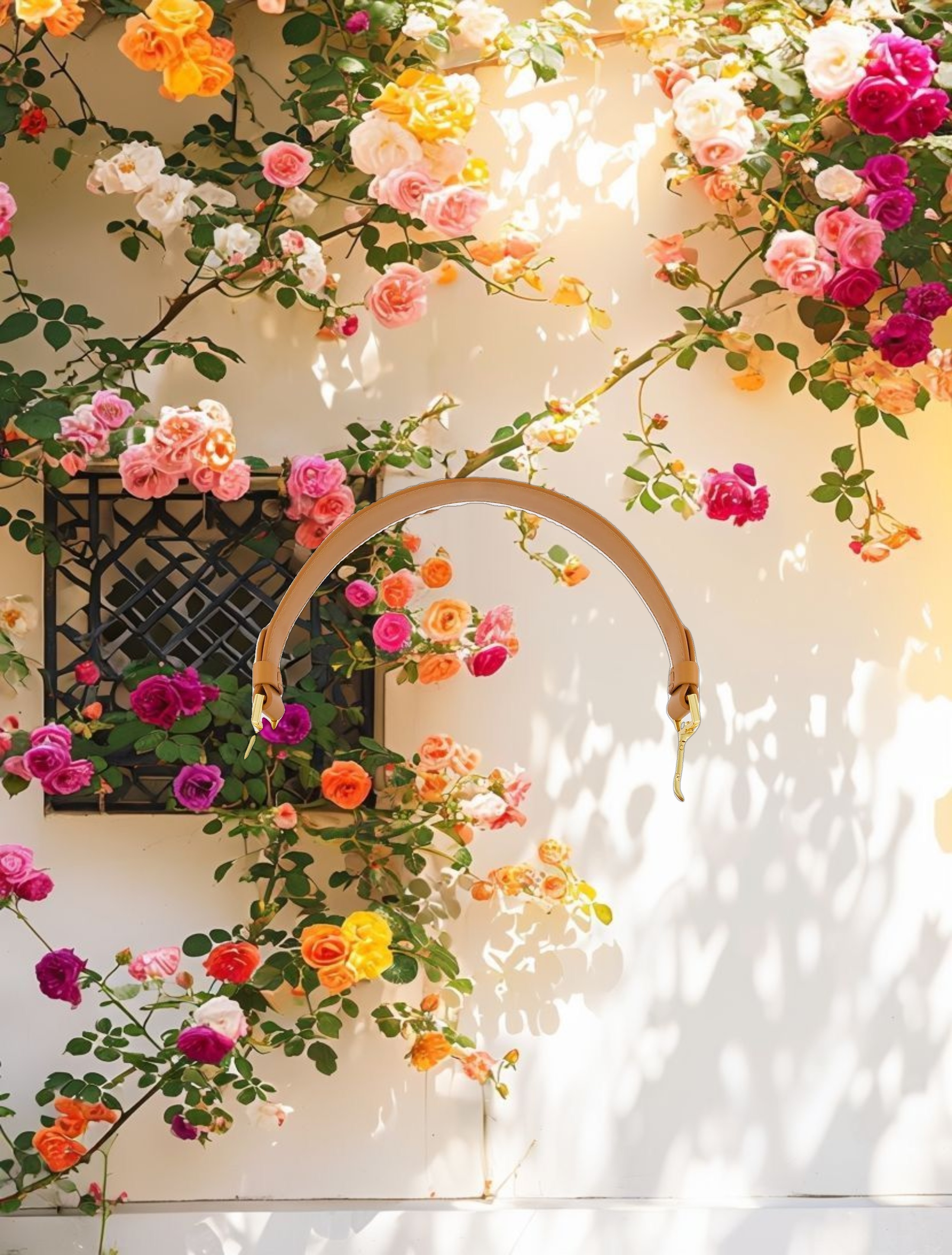 Mini Leather Shoulder Bag with Gold Hardware