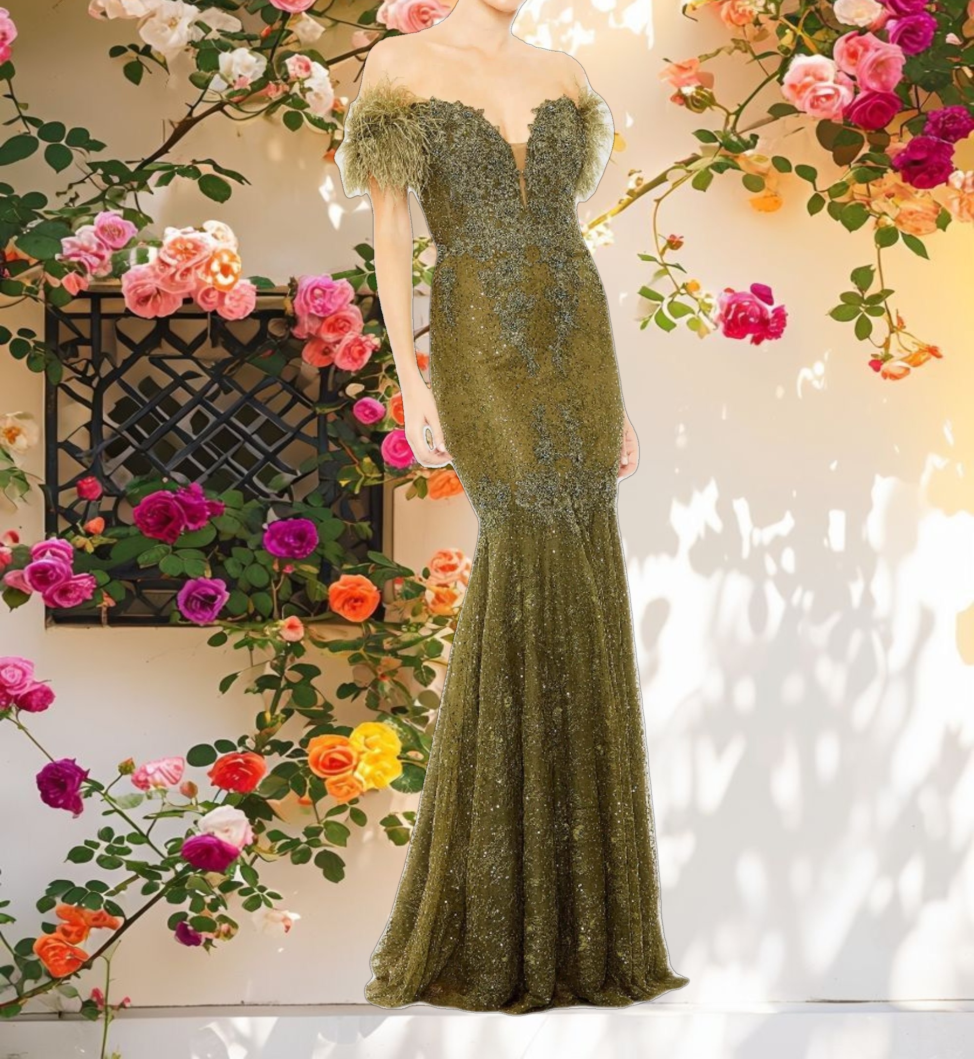 Embellished Sleeveless Gown