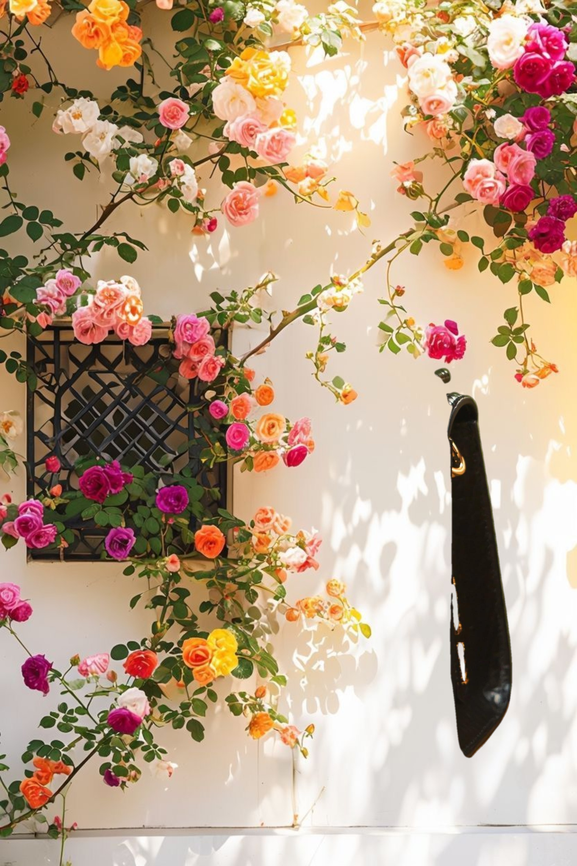 Buckled Mini Croco Black Leather Handbag