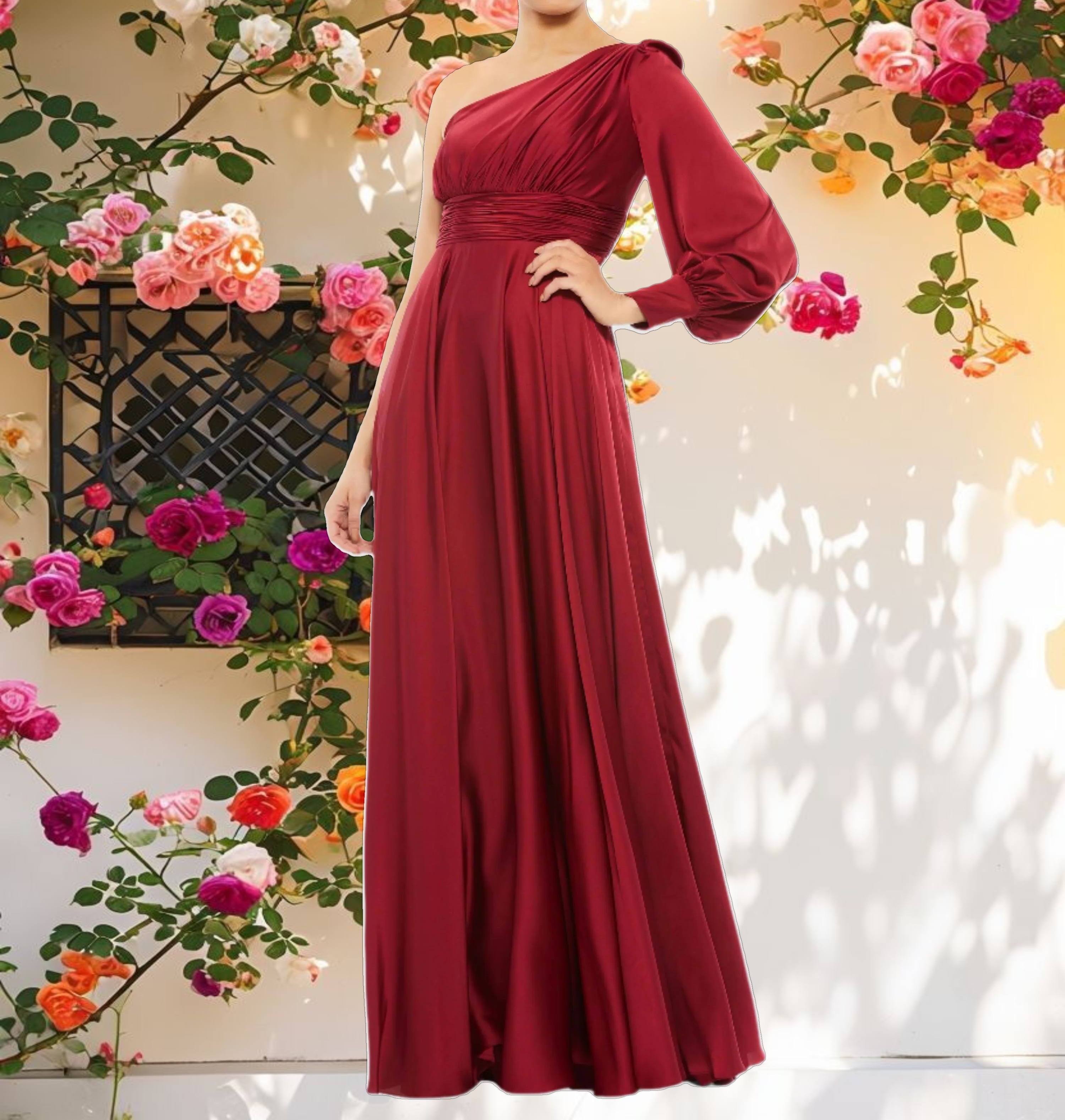 Flowy Bishop Sleeve Gown