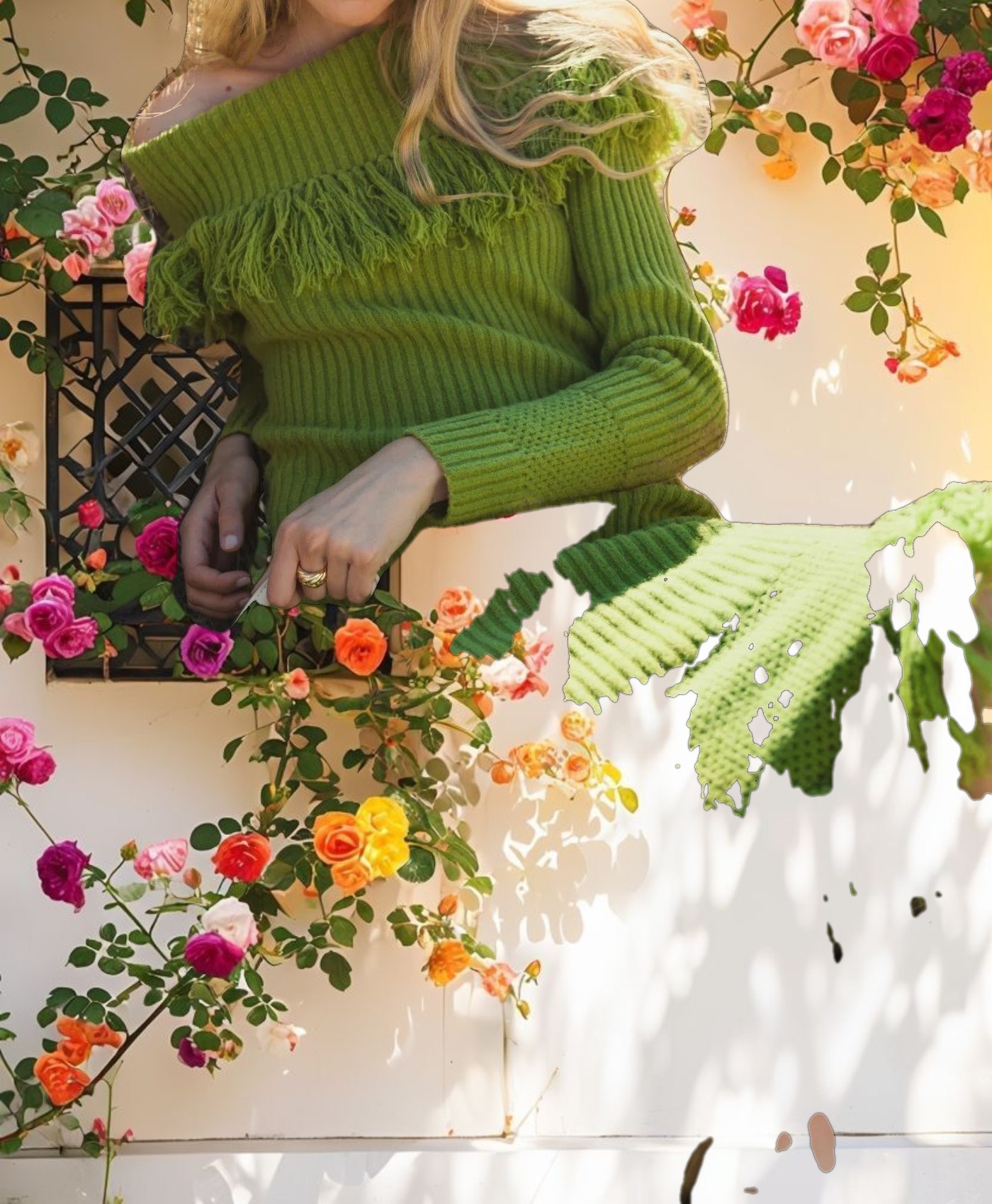 Bohemian Fringe Long Sleeve Knit Dress