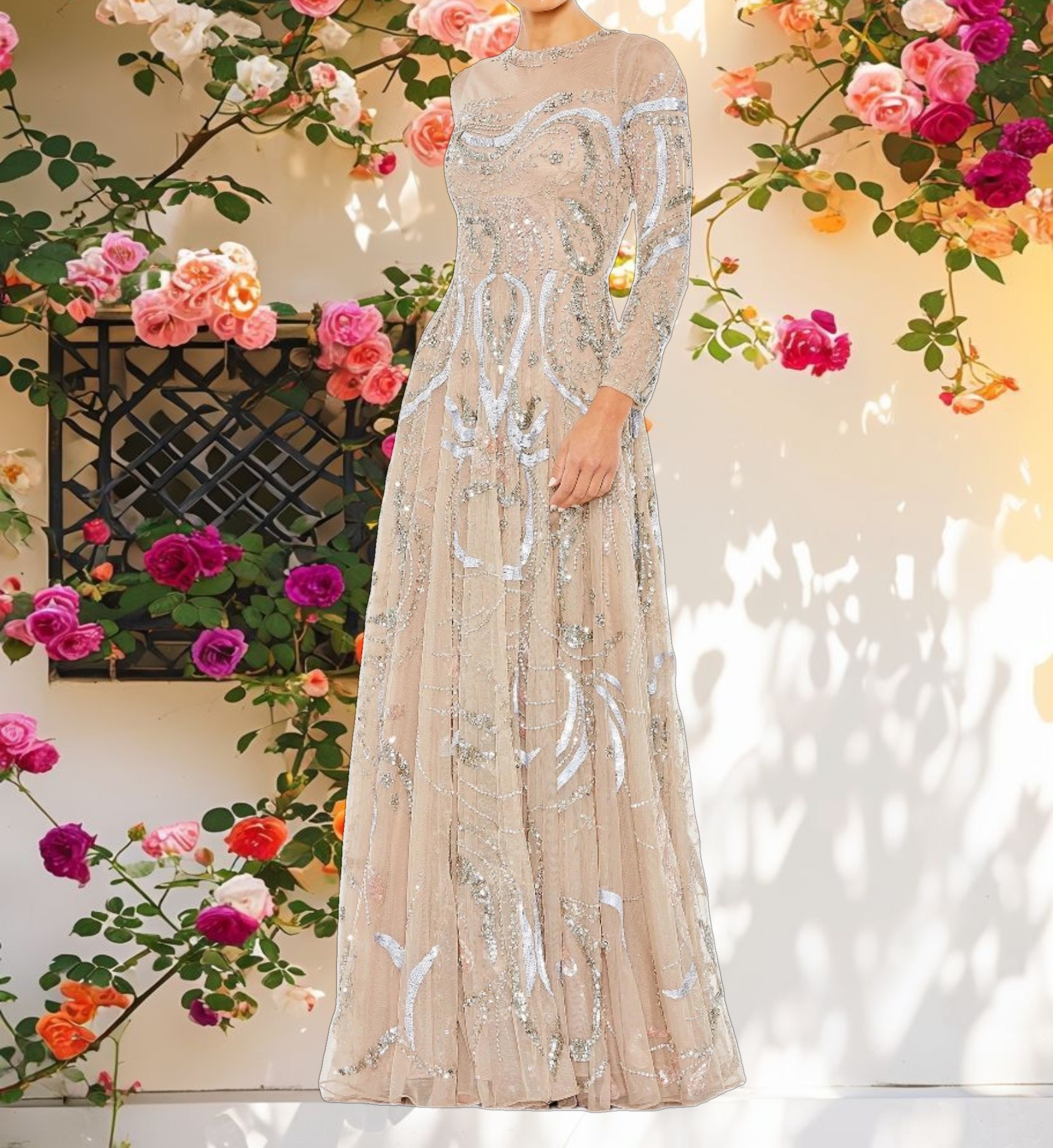 Elegant Embellished Evening Gown