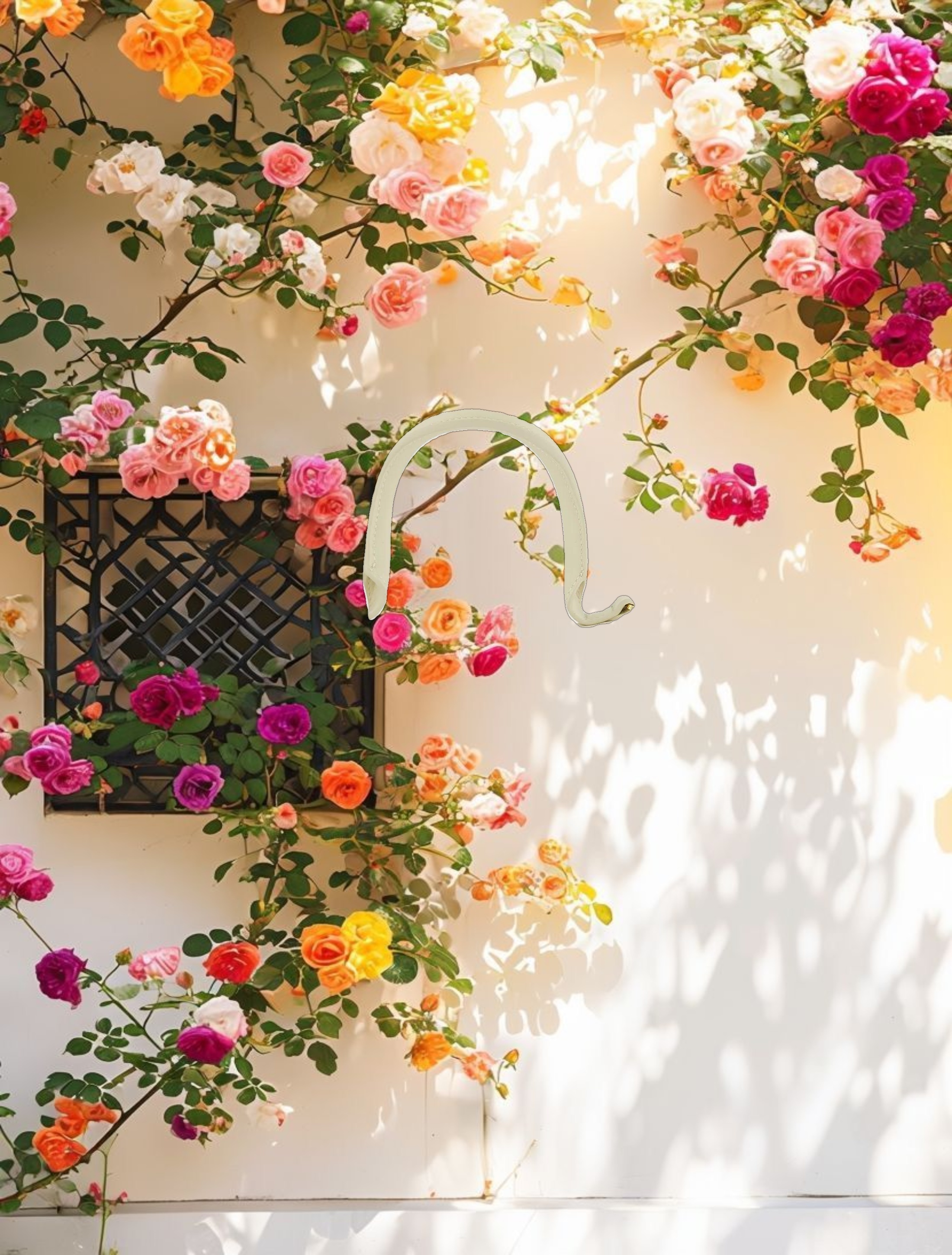 Medium Angular Ecru Leather Handbag With Gold Hardware