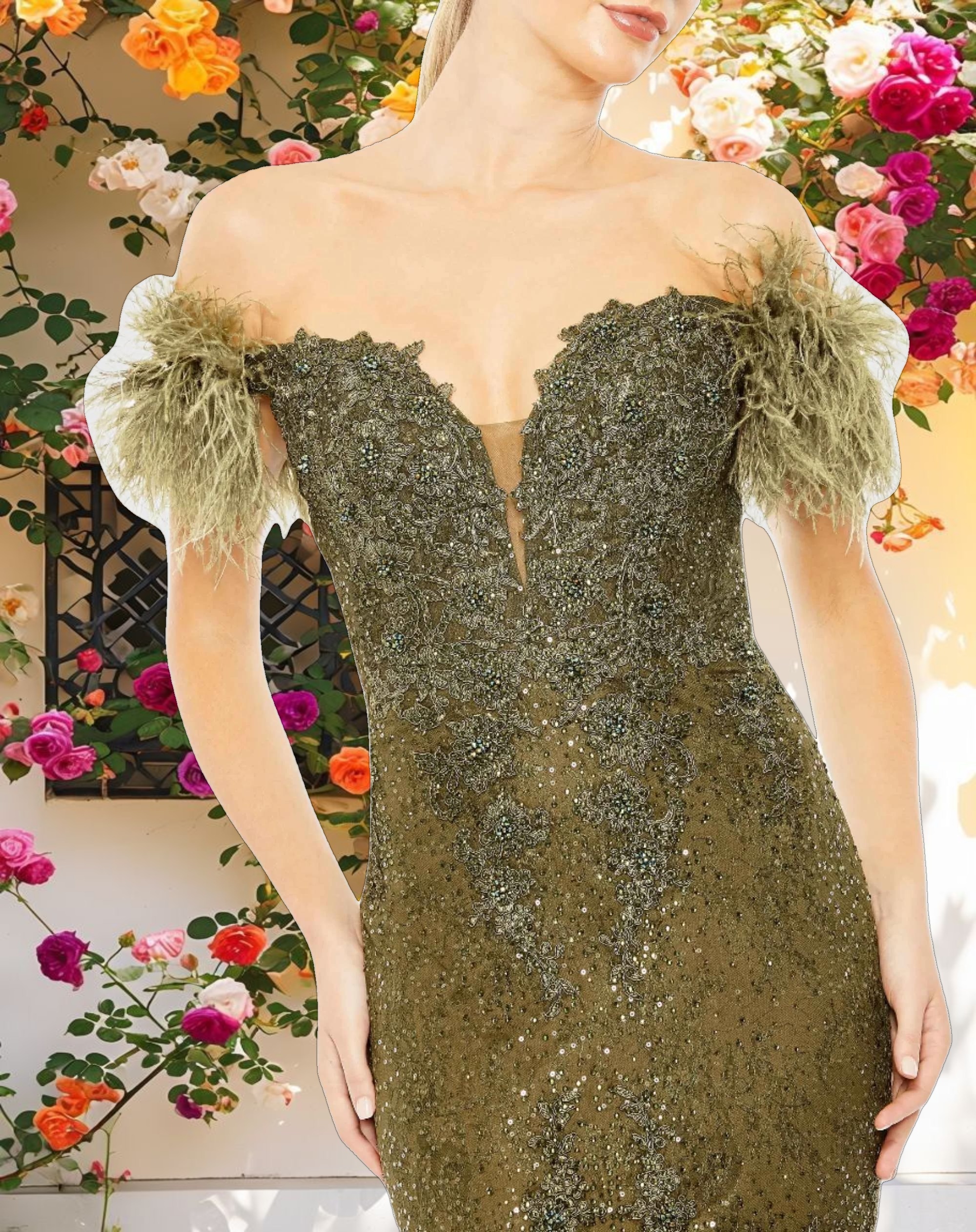 Embellished Sleeveless Gown