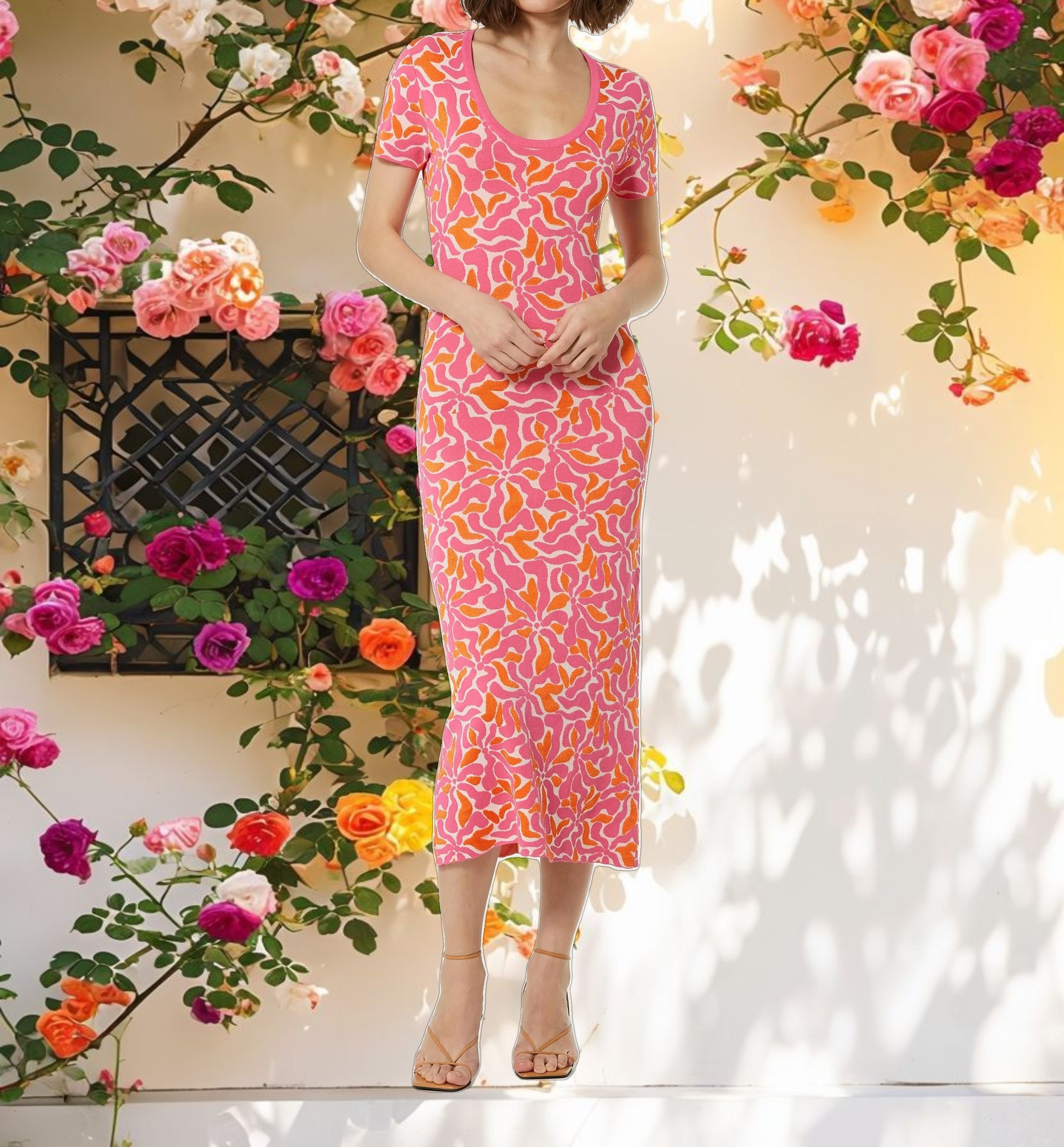 Floral Knit Maxi Dress