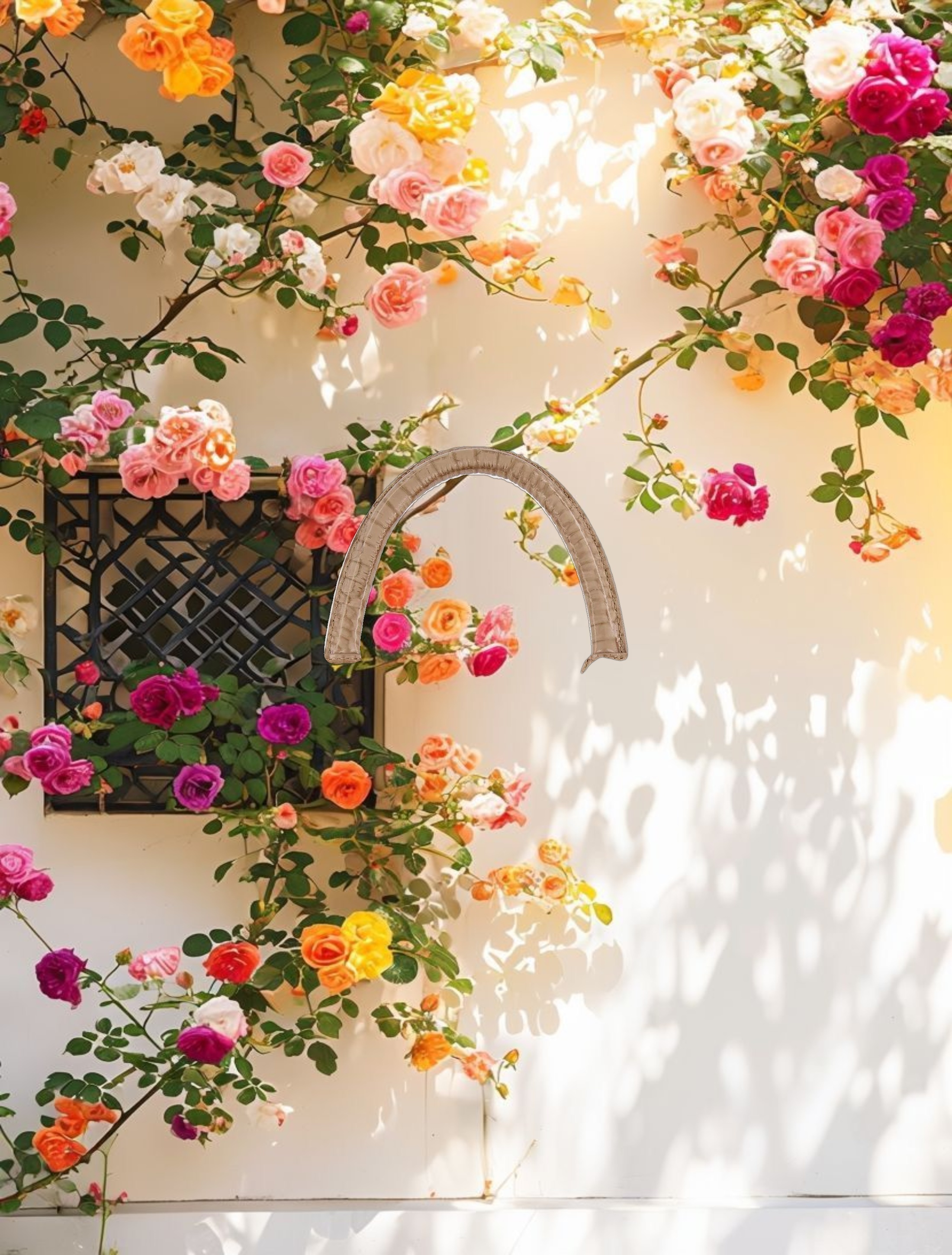 Leather Tote Bag With Gold Buckle