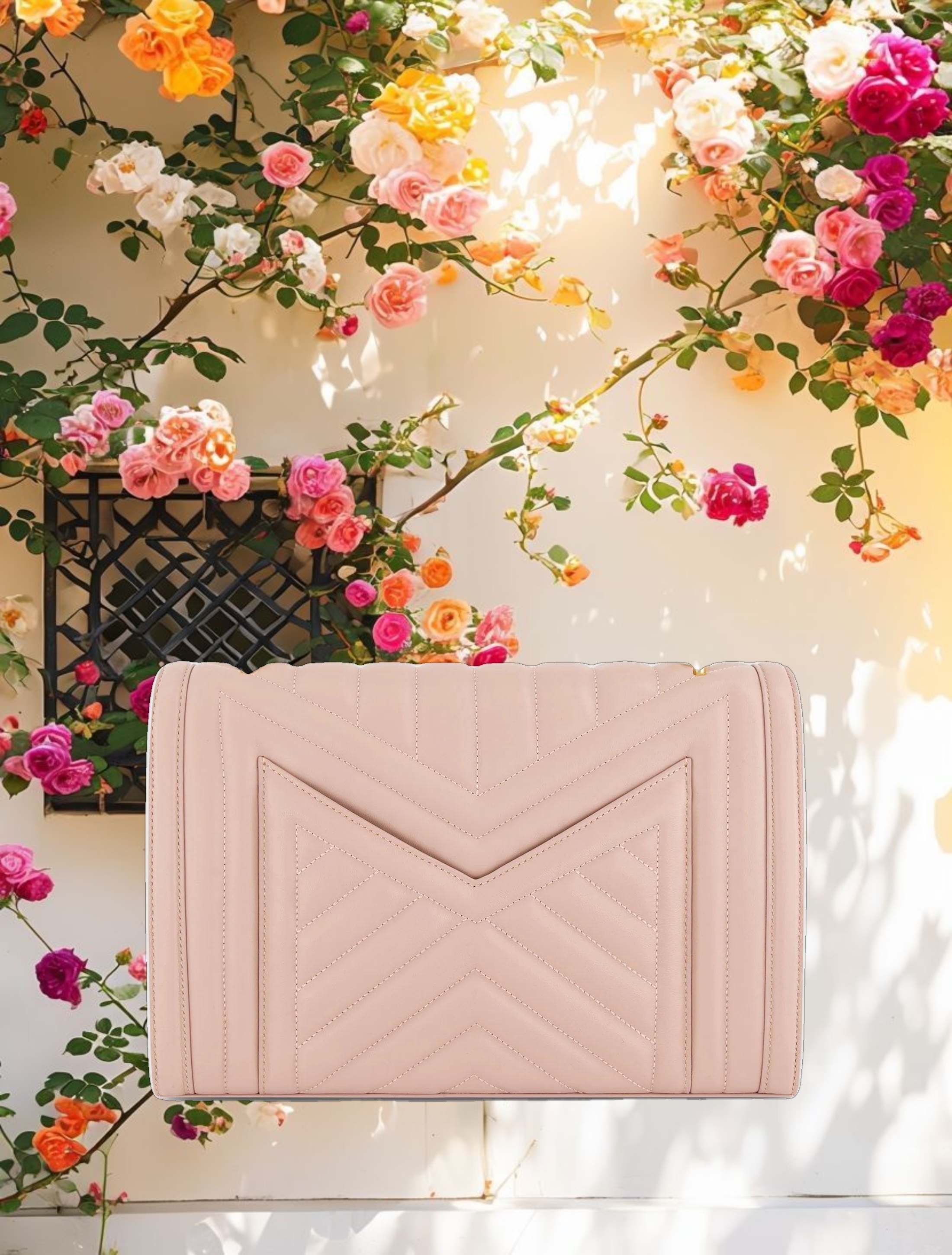 Quilted Napa Leather Handbag With Gold Hardware