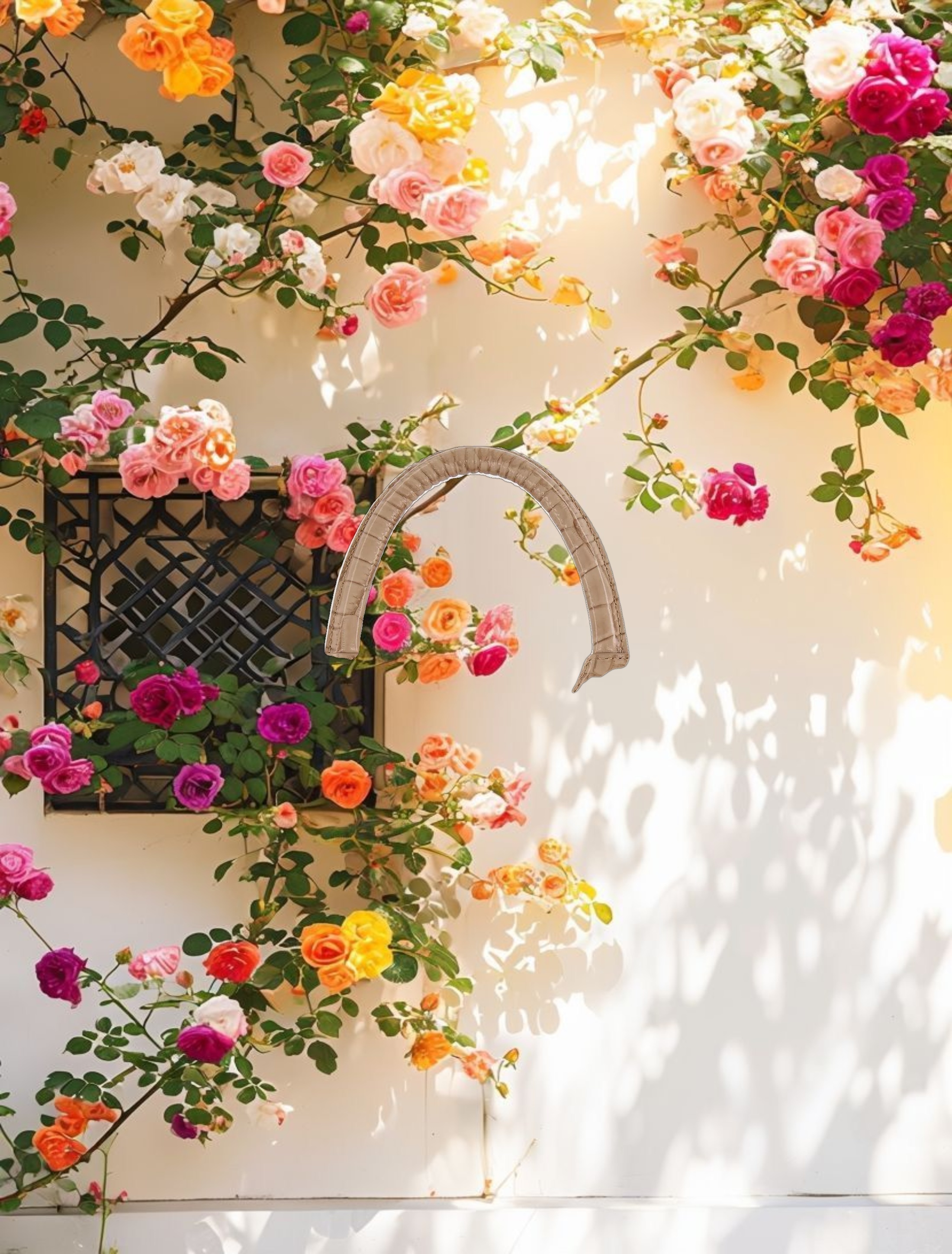 Leather Tote Bag With Gold Buckle