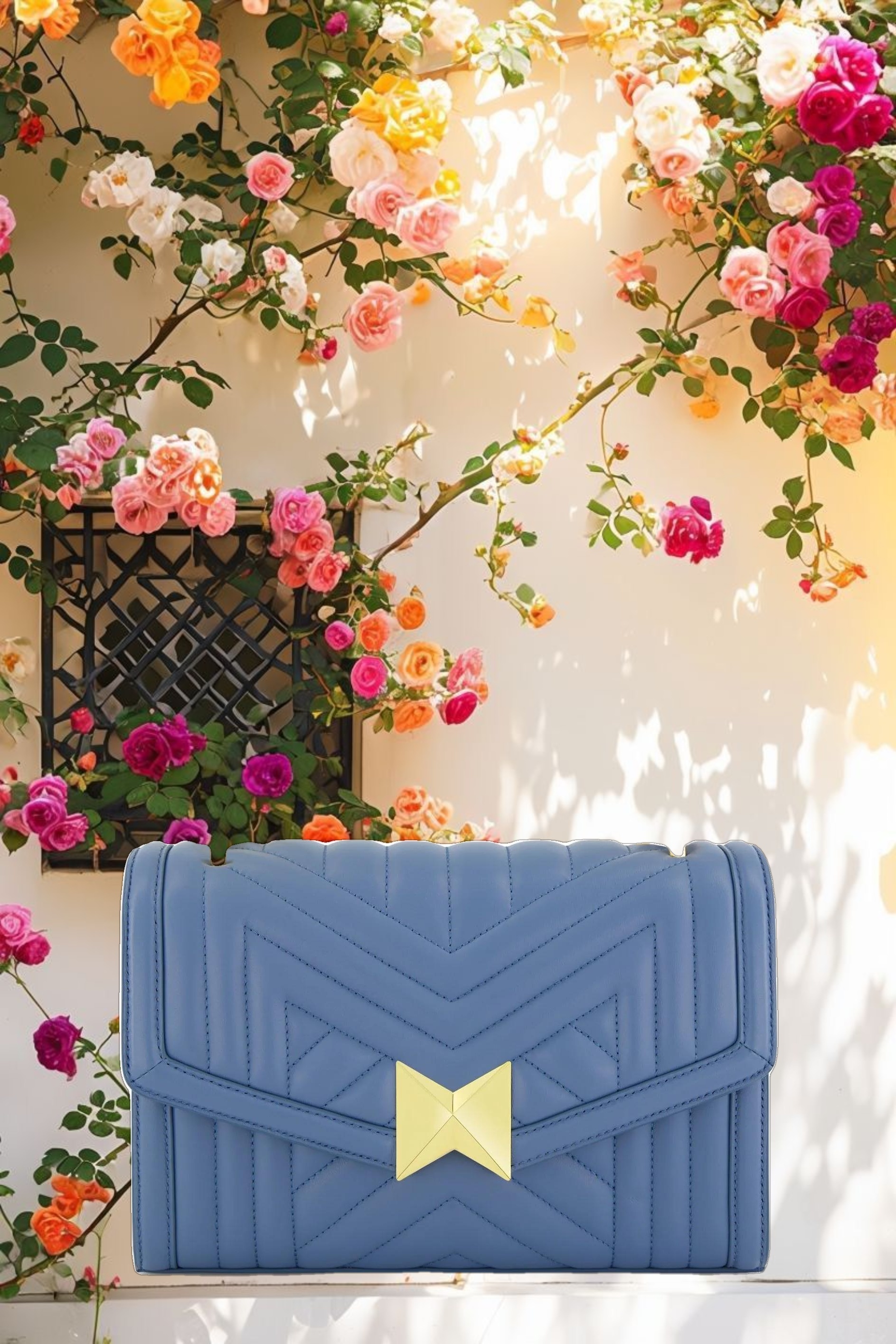 Quilted Napa Leather Handbag With Gold Chain