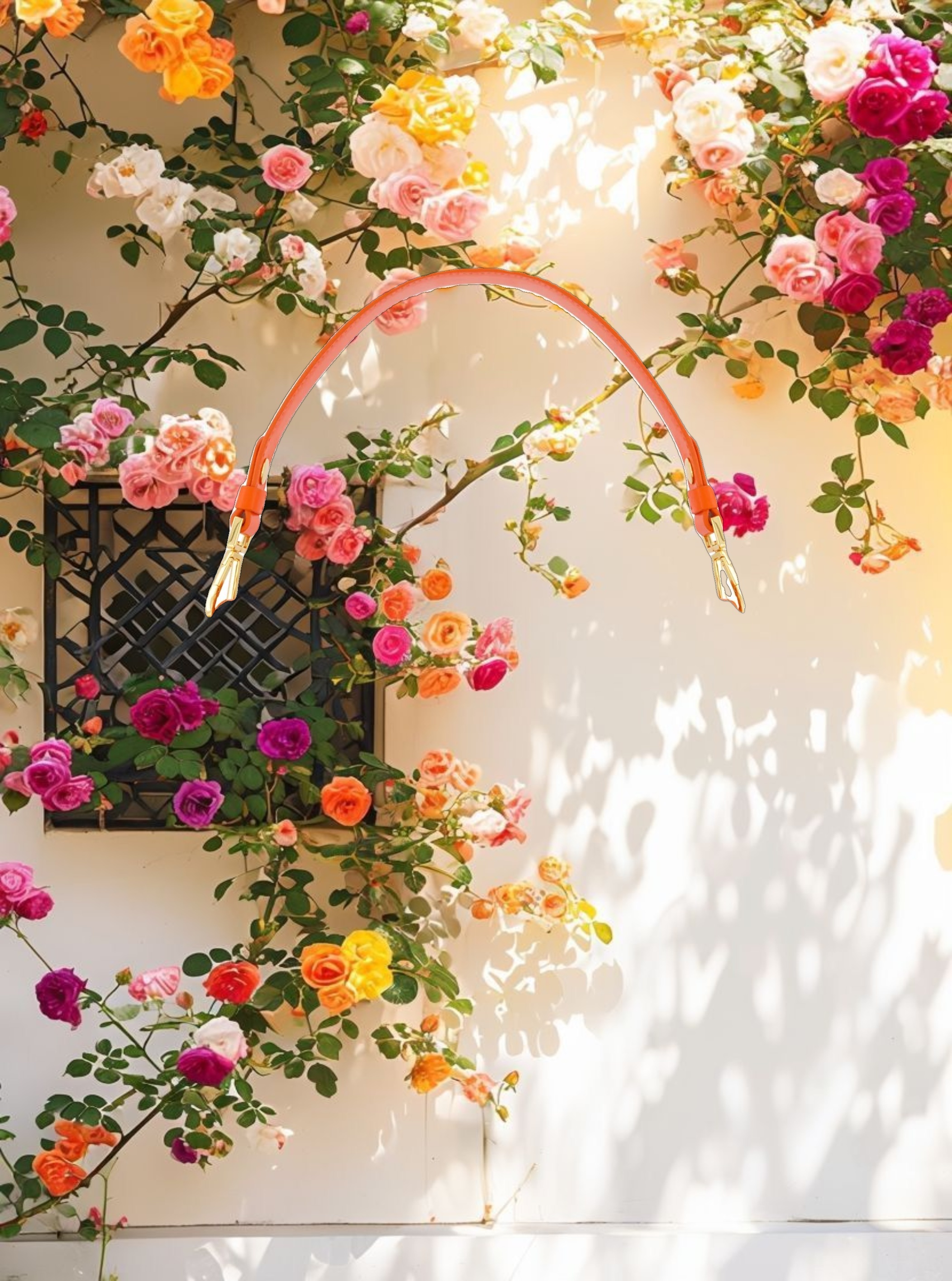 Classic Sunset Leather Medium Shoulder Bag with Detachable Strap