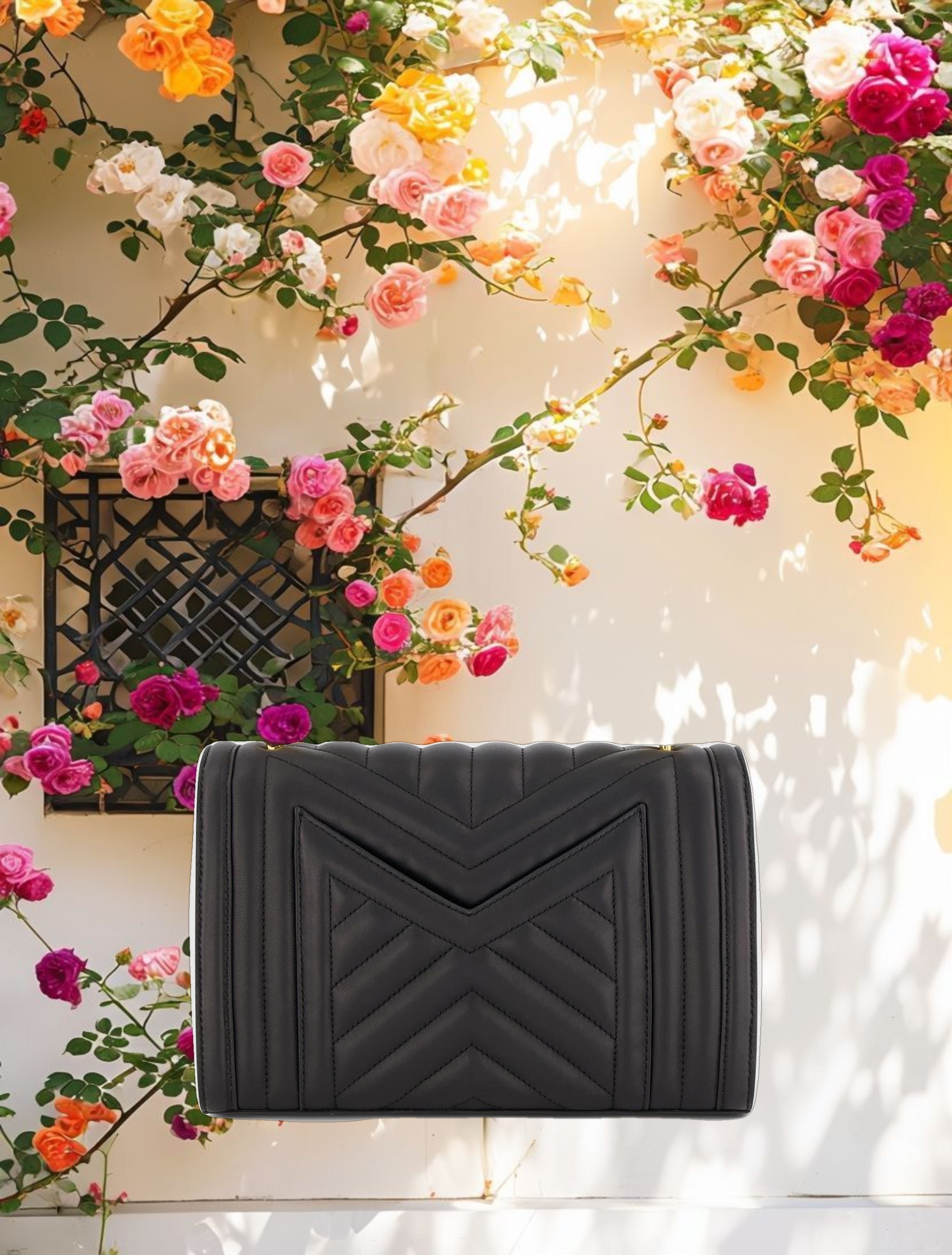 Quilted Leather Handbag With Chain