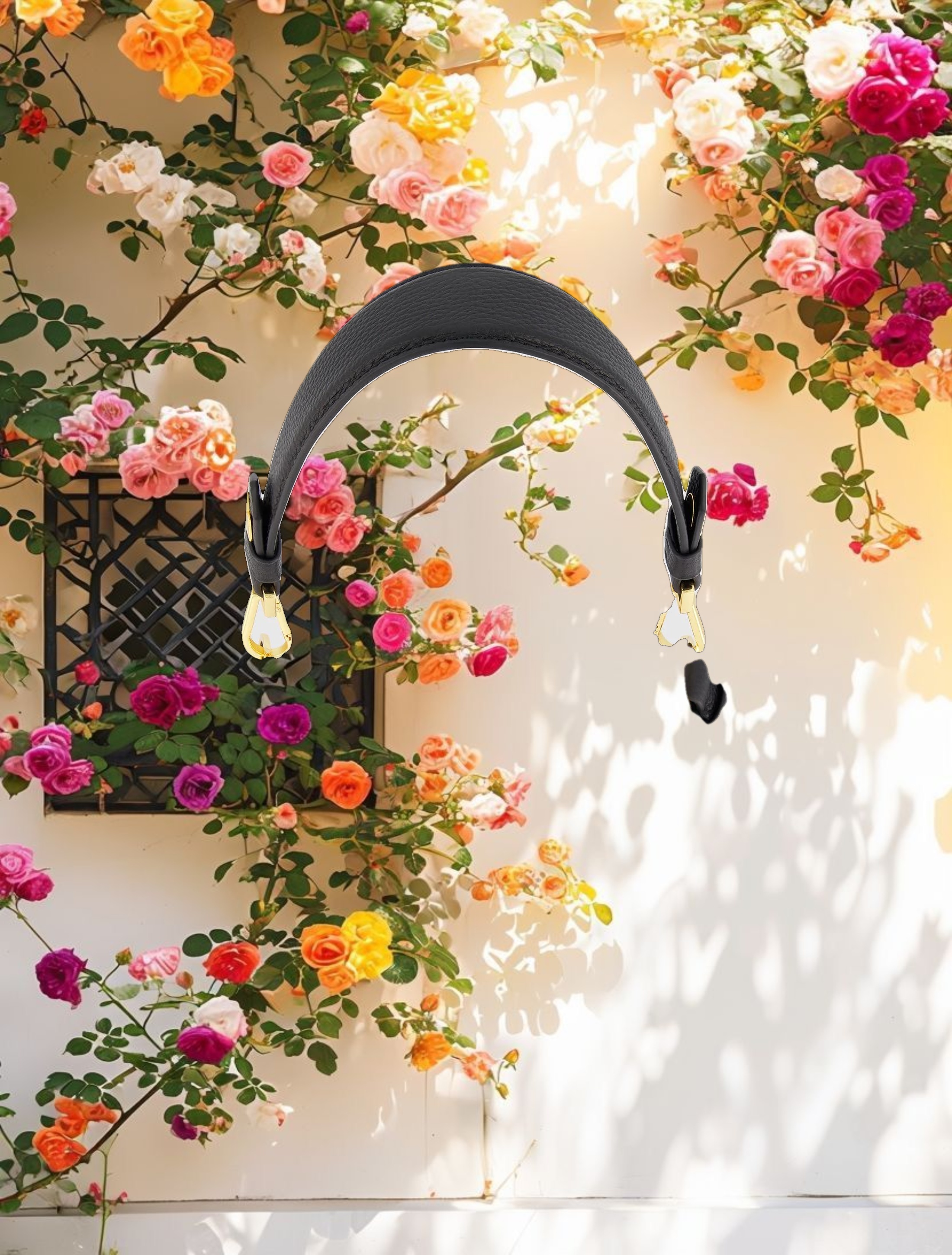 Grain Leather Hobo Bag With Gold Hardware