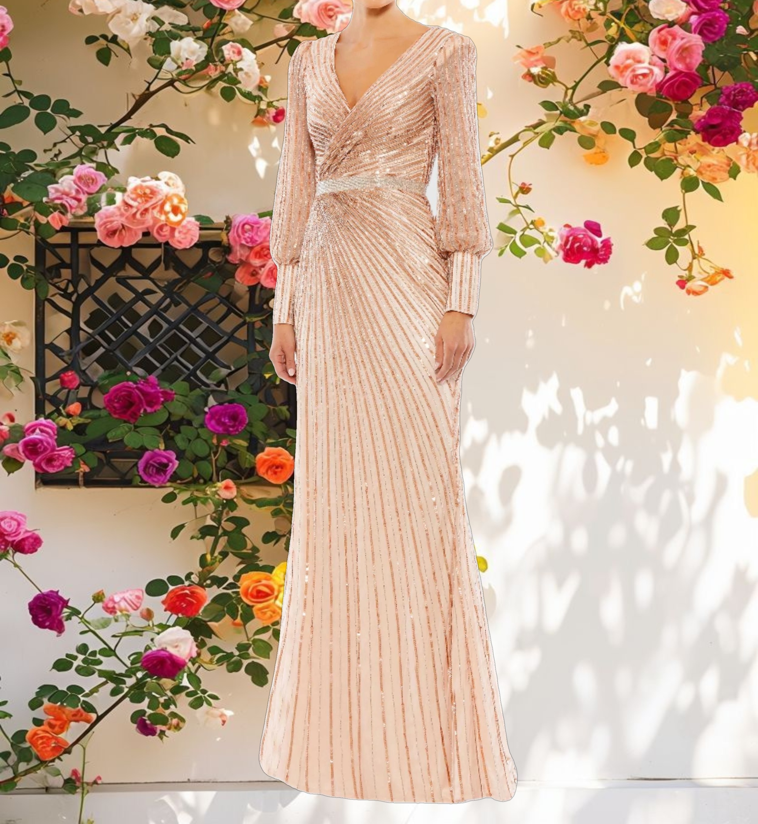 Glamorous Sequined Wrap Dress