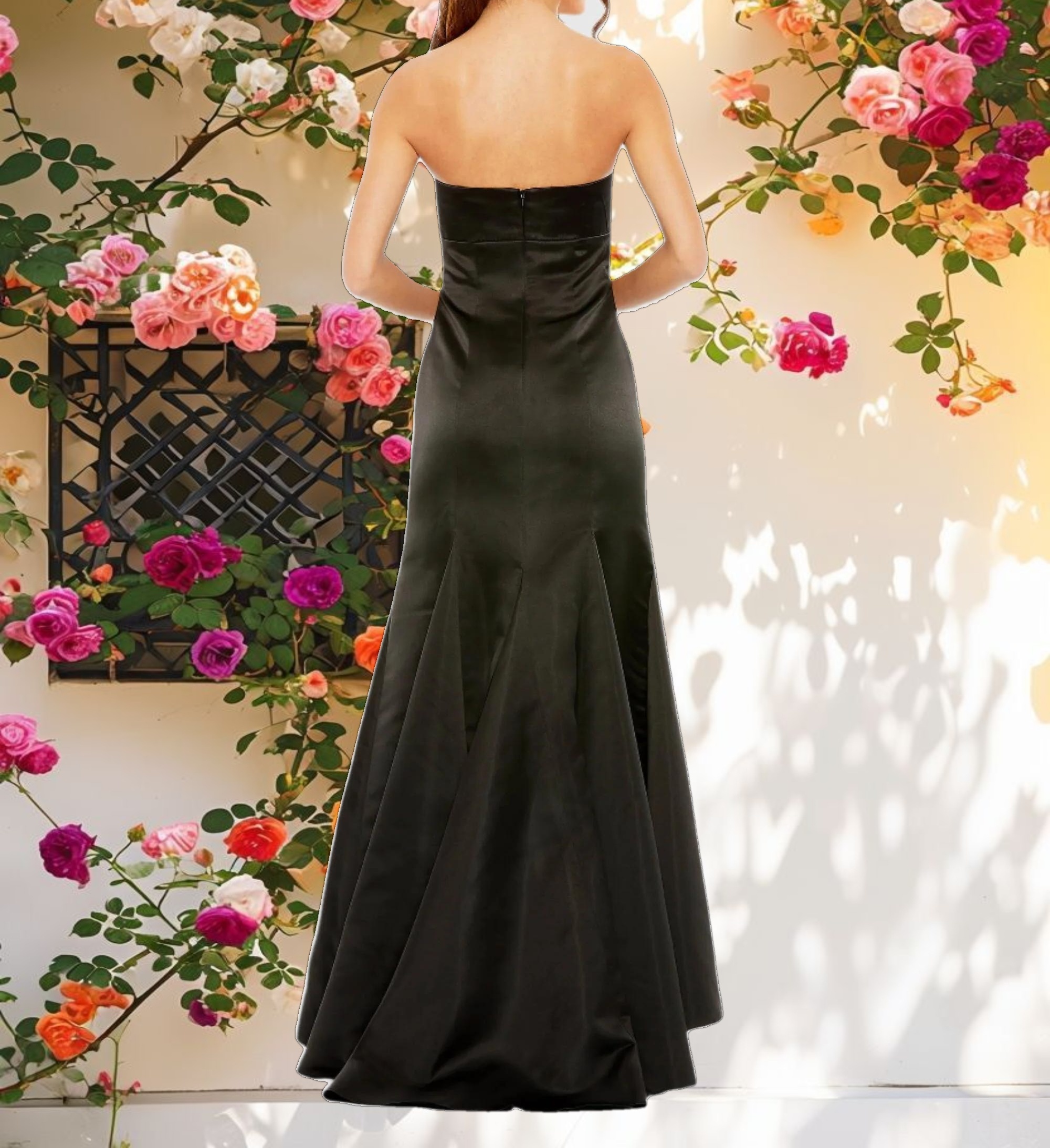 Black Strapless Bow Mermaid Gown