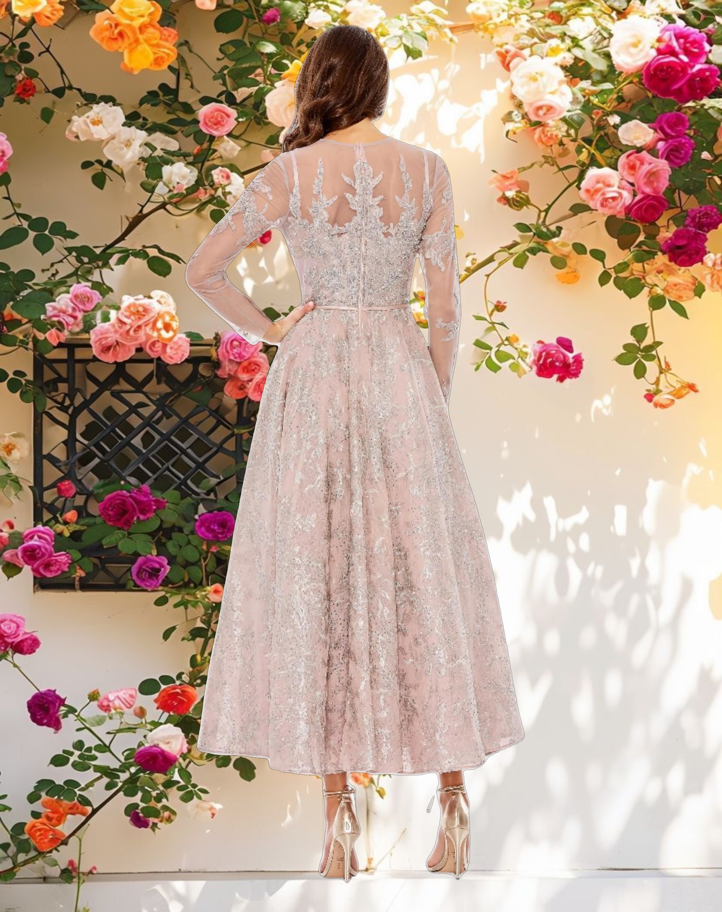 Studded Embellished Belted Dress