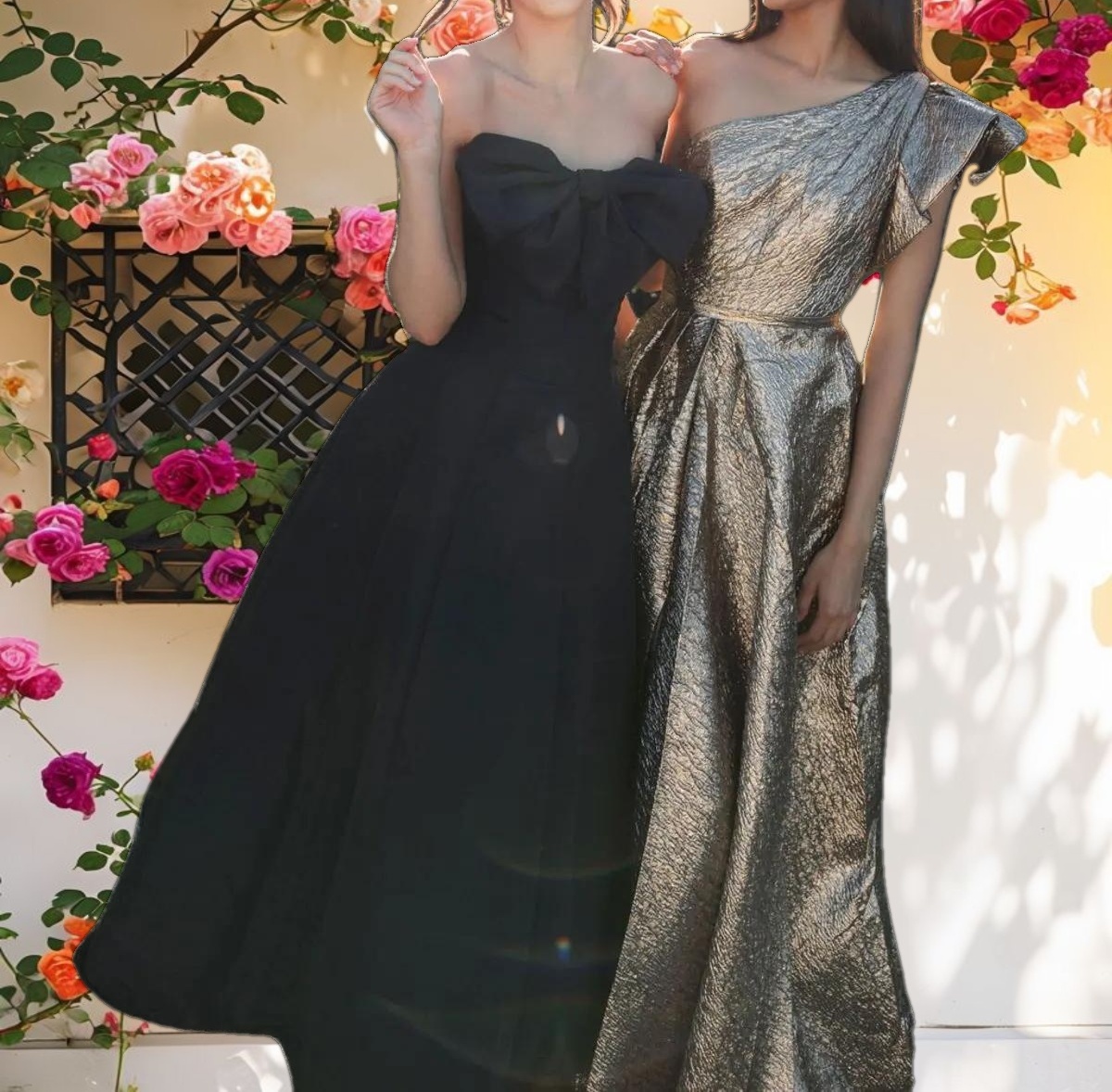 Gold One Shoulder Metallic Ballgown